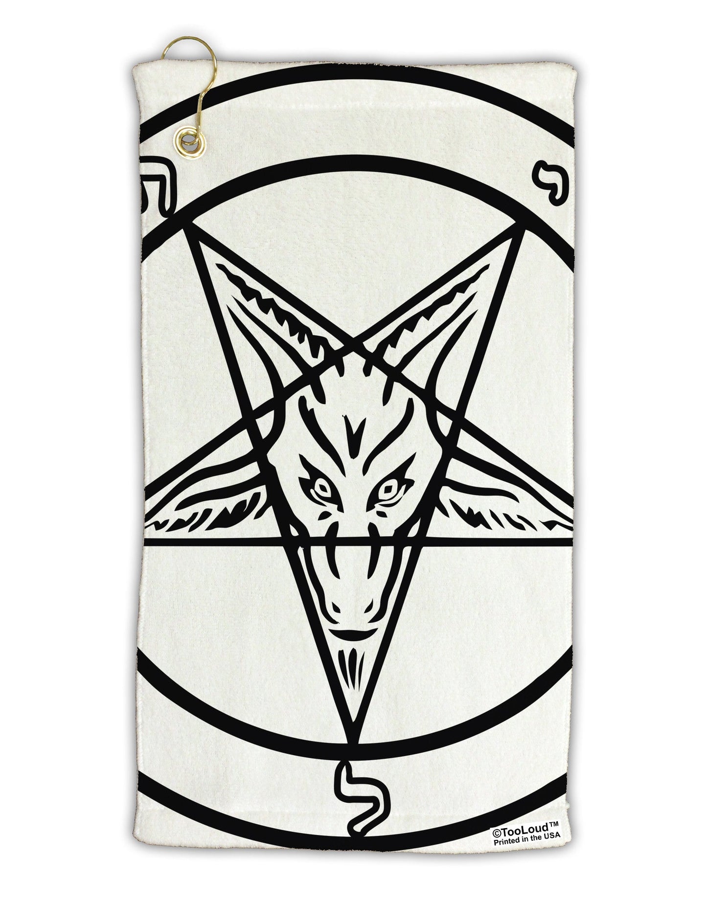 Official Sigil of Baphomet Micro Terry Gromet Golf Towel 15 x 22 Inch All Over Print-Golf Towel-TooLoud-White-Davson Sales
