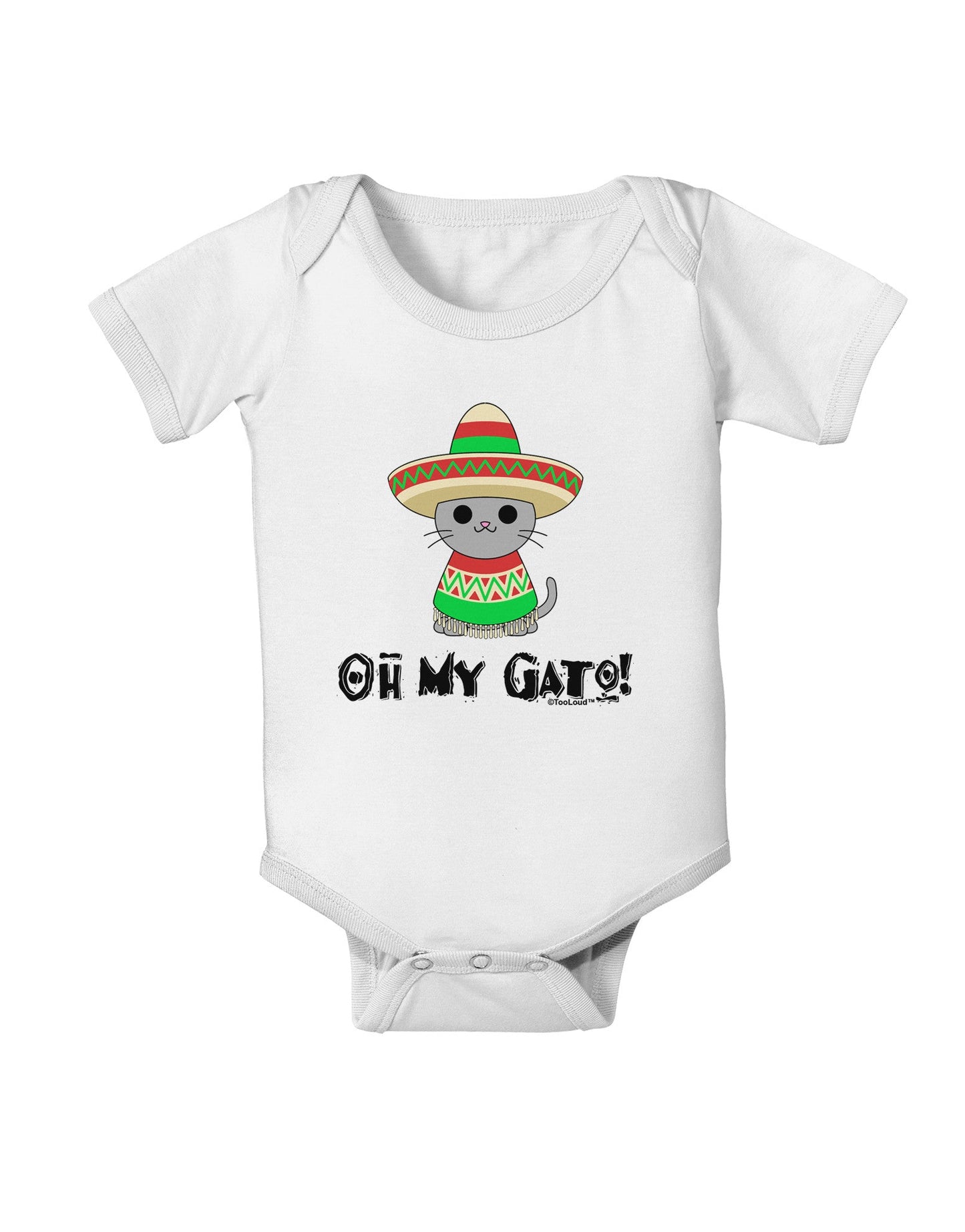 Oh My Gato - Cinco De Mayo Baby Romper Bodysuit-Baby Romper-TooLoud-White-06-Months-Davson Sales