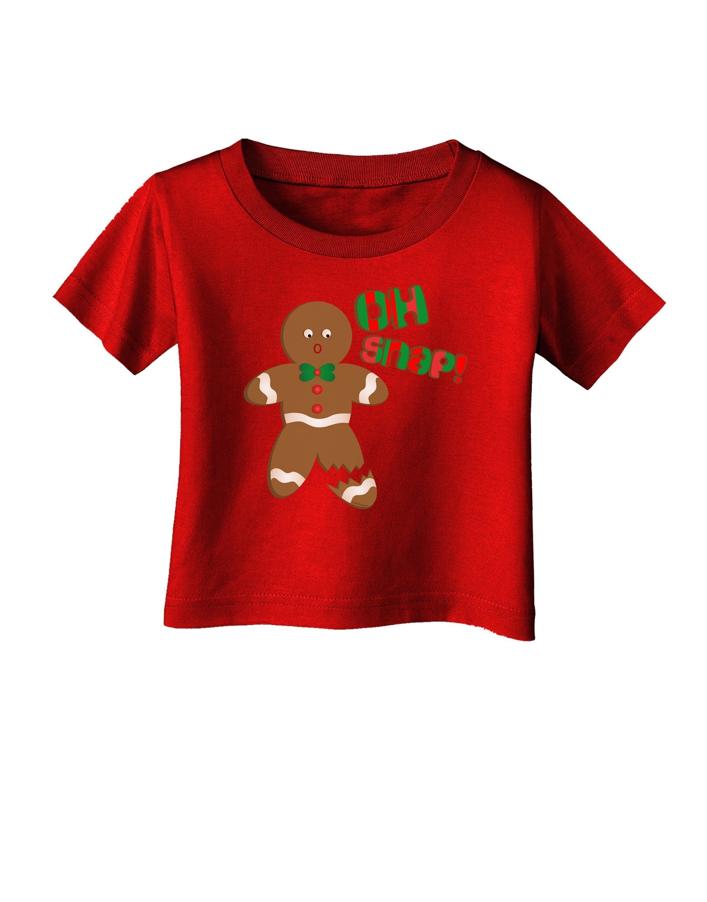 Oh Snap Gingerbread Man Christmas Infant T-Shirt Dark-Infant T-Shirt-TooLoud-Clover-Green-06-Months-Davson Sales