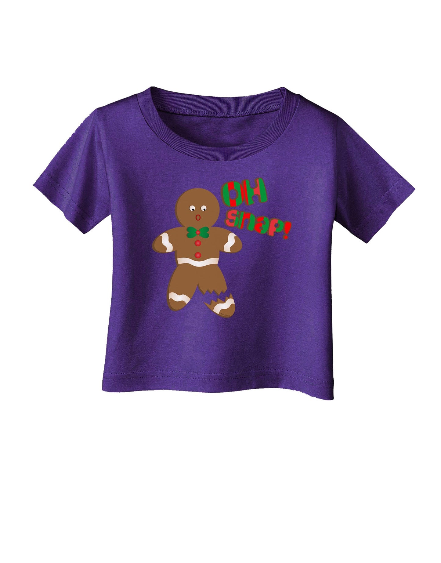 Oh Snap Gingerbread Man Christmas Infant T-Shirt Dark-Infant T-Shirt-TooLoud-Purple-06-Months-Davson Sales
