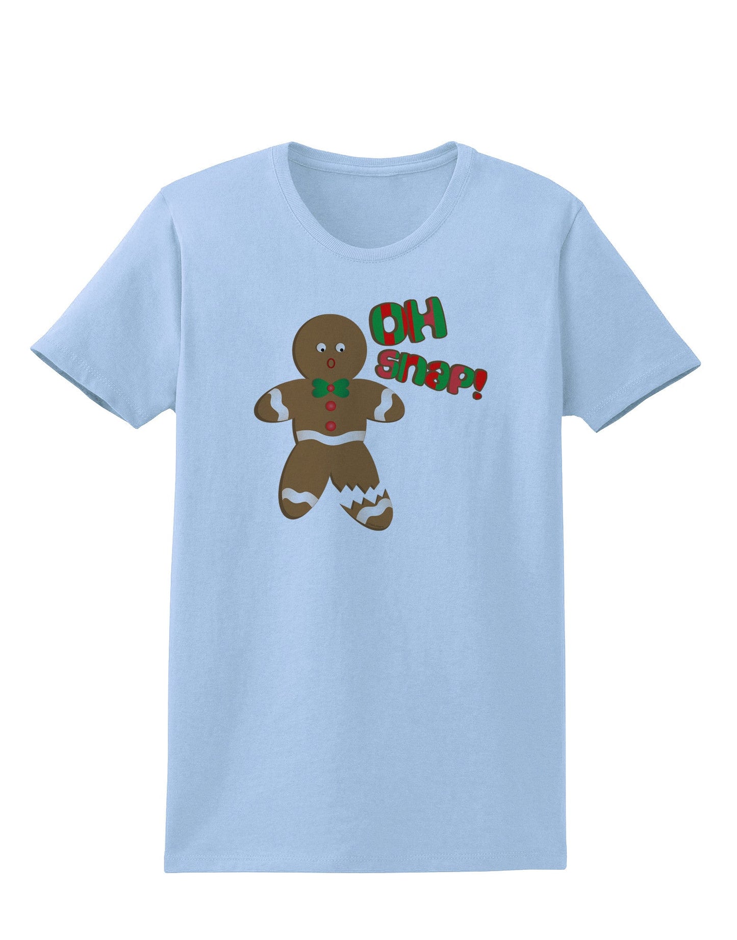 Oh Snap Gingerbread Man Christmas Womens T-Shirt-Womens T-Shirt-TooLoud-Light-Blue-X-Small-Davson Sales