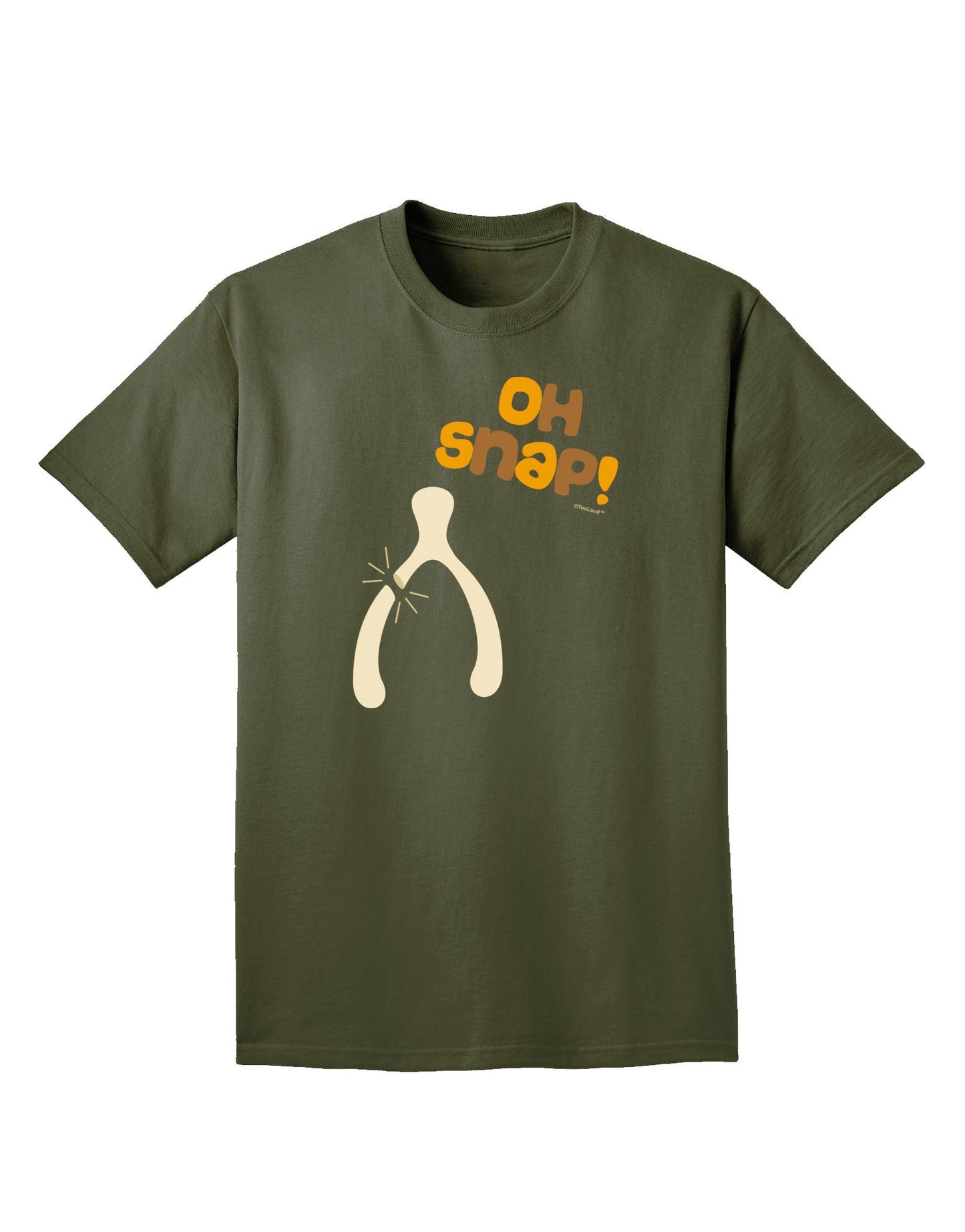 Oh Snap Wishbone - Thanksgiving Adult Dark T-Shirt-Mens T-Shirt-TooLoud-Military-Green-Small-Davson Sales