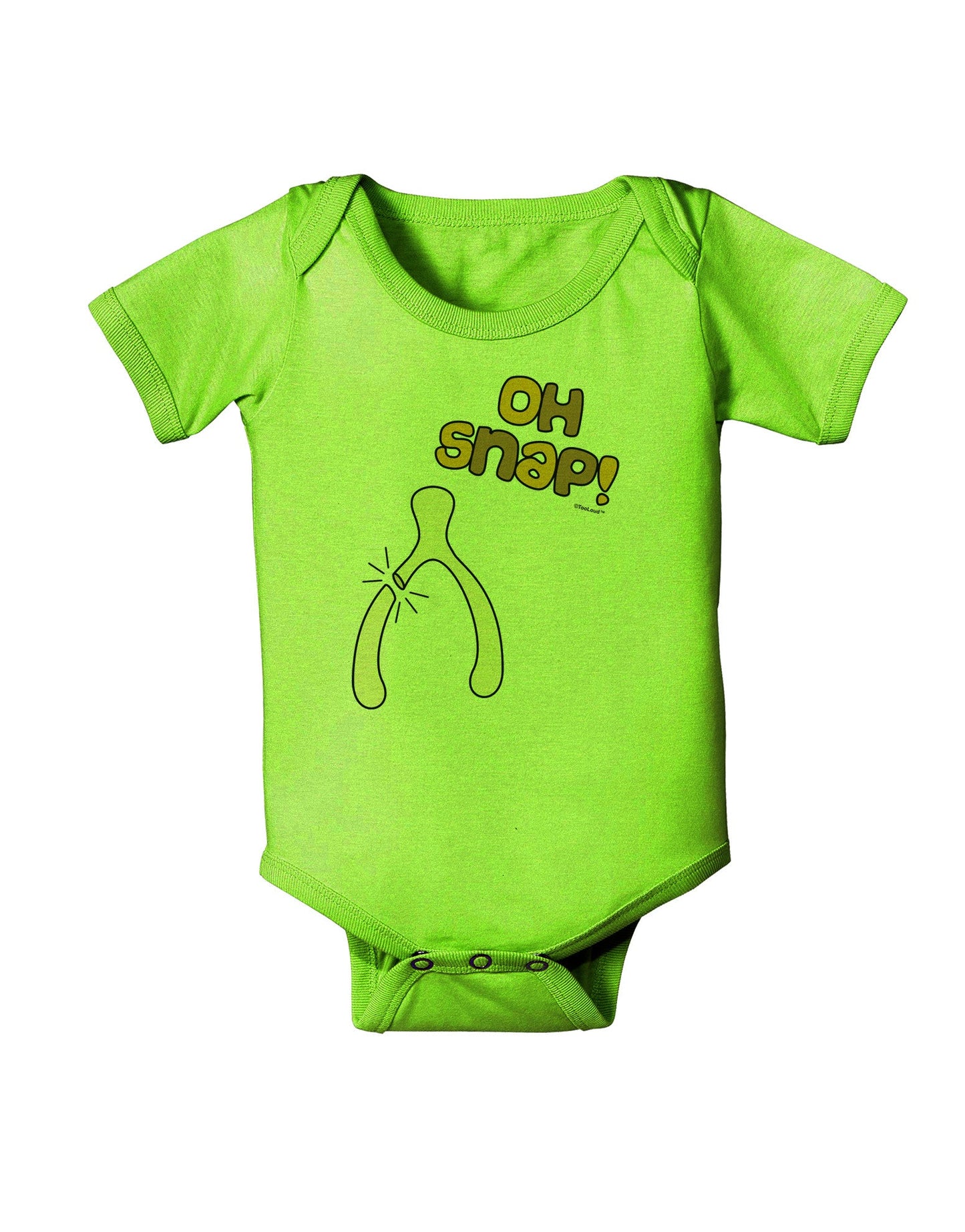 Oh Snap Wishbone - Thanksgiving Baby Romper Bodysuit-Baby Romper-TooLoud-Lime-Green-06-Months-Davson Sales