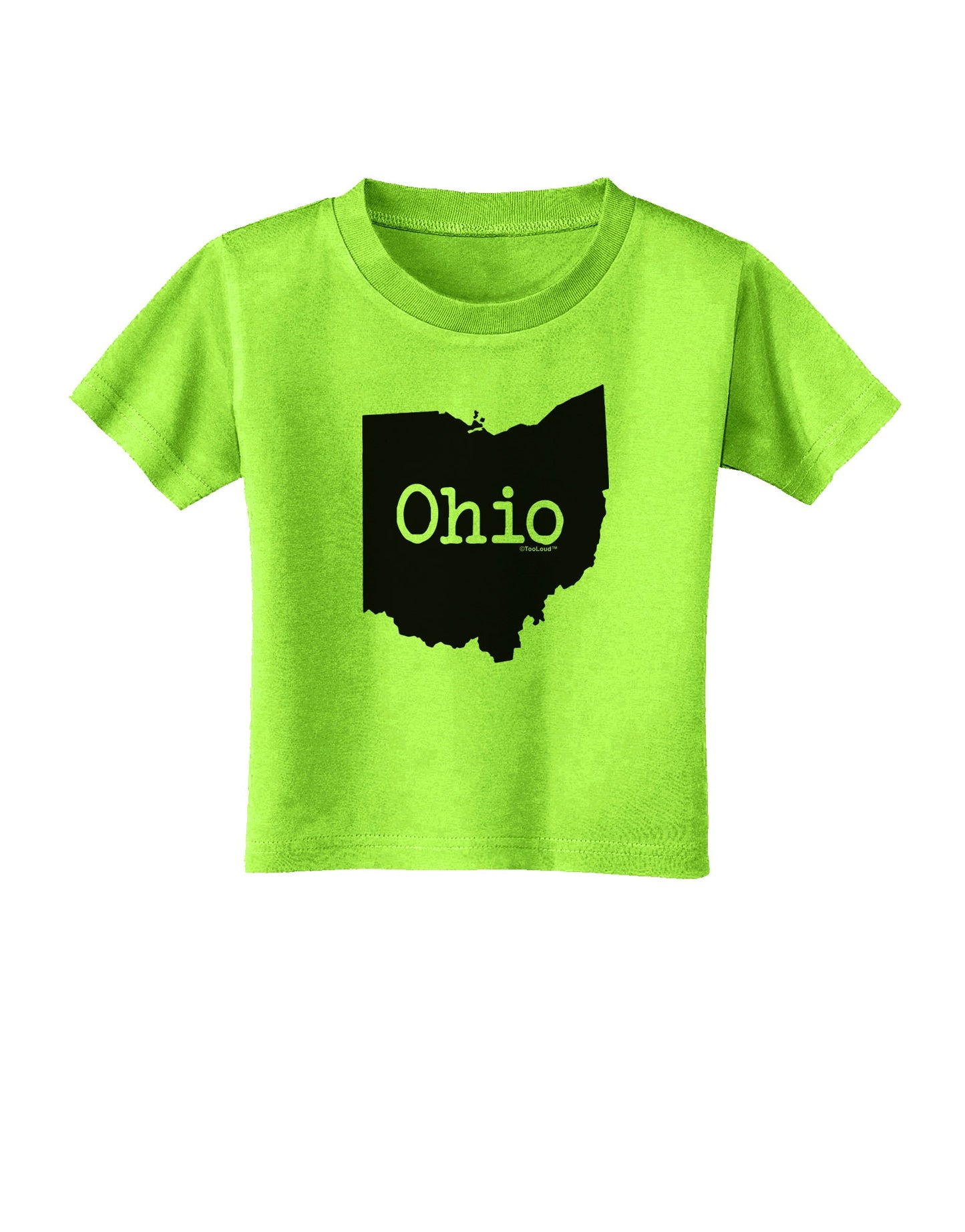 Ohio - United States Shape Toddler T-Shirt by TooLoud-Toddler T-Shirt-TooLoud-Lime-Green-2T-Davson Sales
