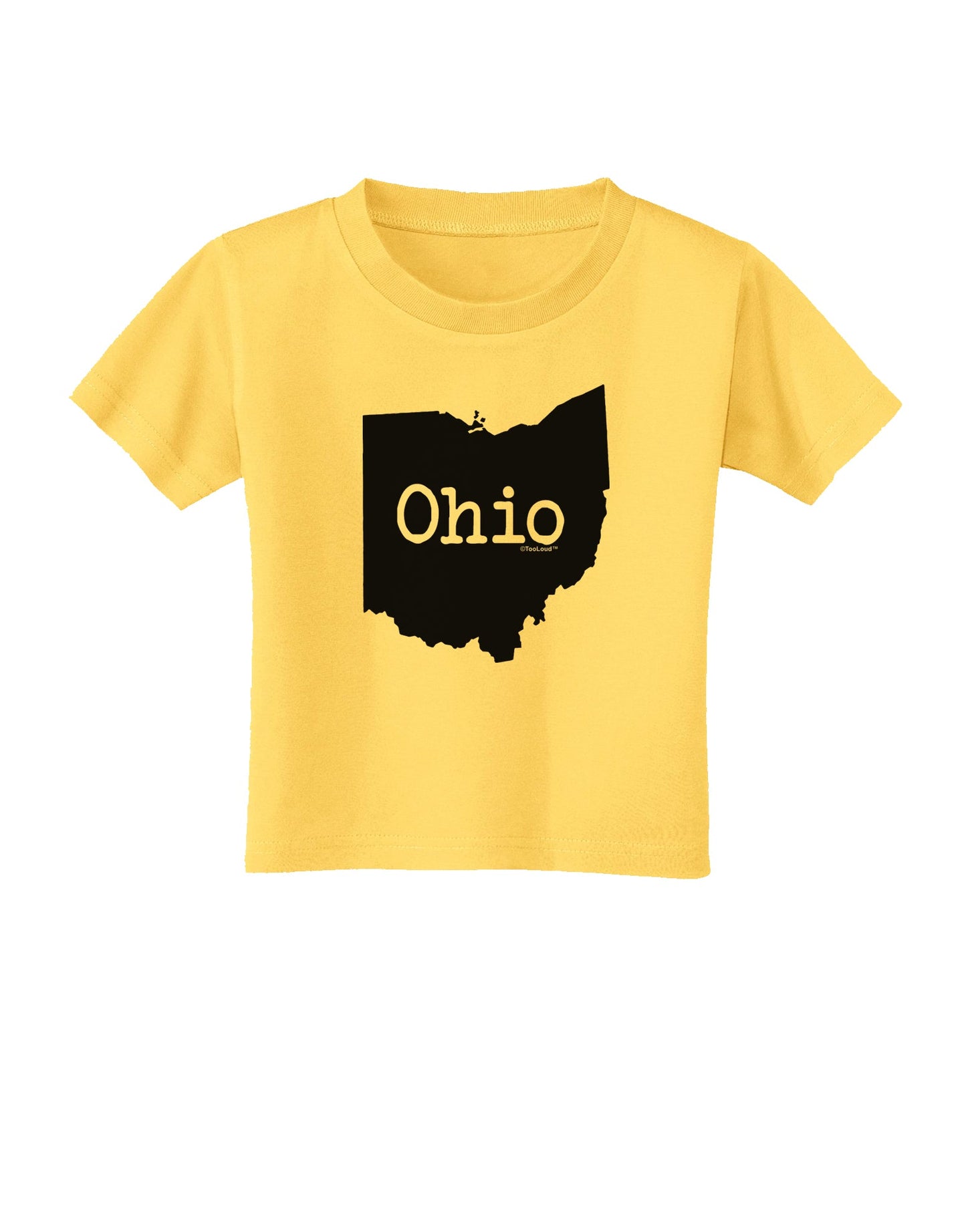 Ohio - United States Shape Toddler T-Shirt by TooLoud-Toddler T-Shirt-TooLoud-Yellow-2T-Davson Sales