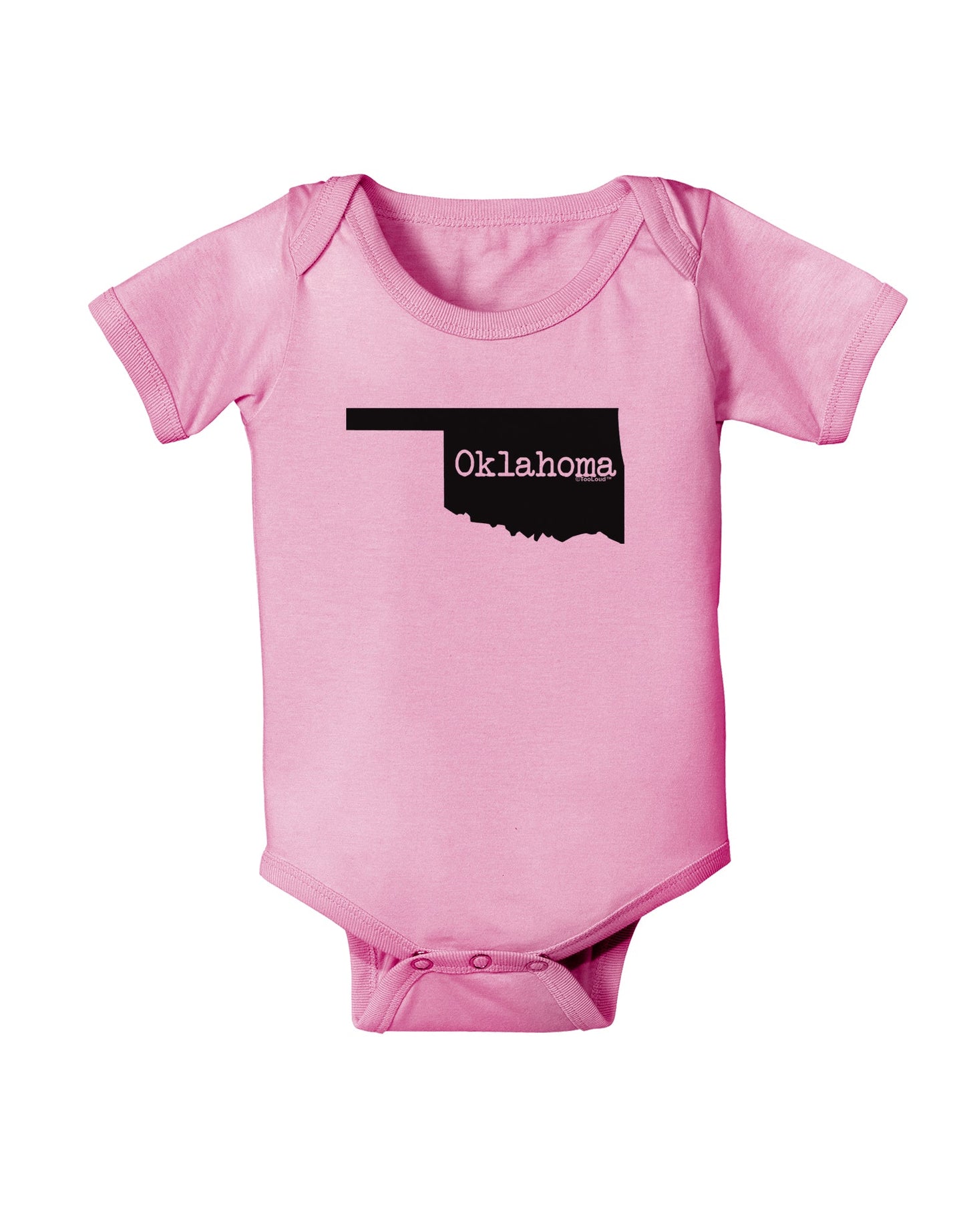 Oklahoma - United States Shape Baby Romper Bodysuit by TooLoud-Baby Romper-TooLoud-Light-Pink-06-Months-Davson Sales