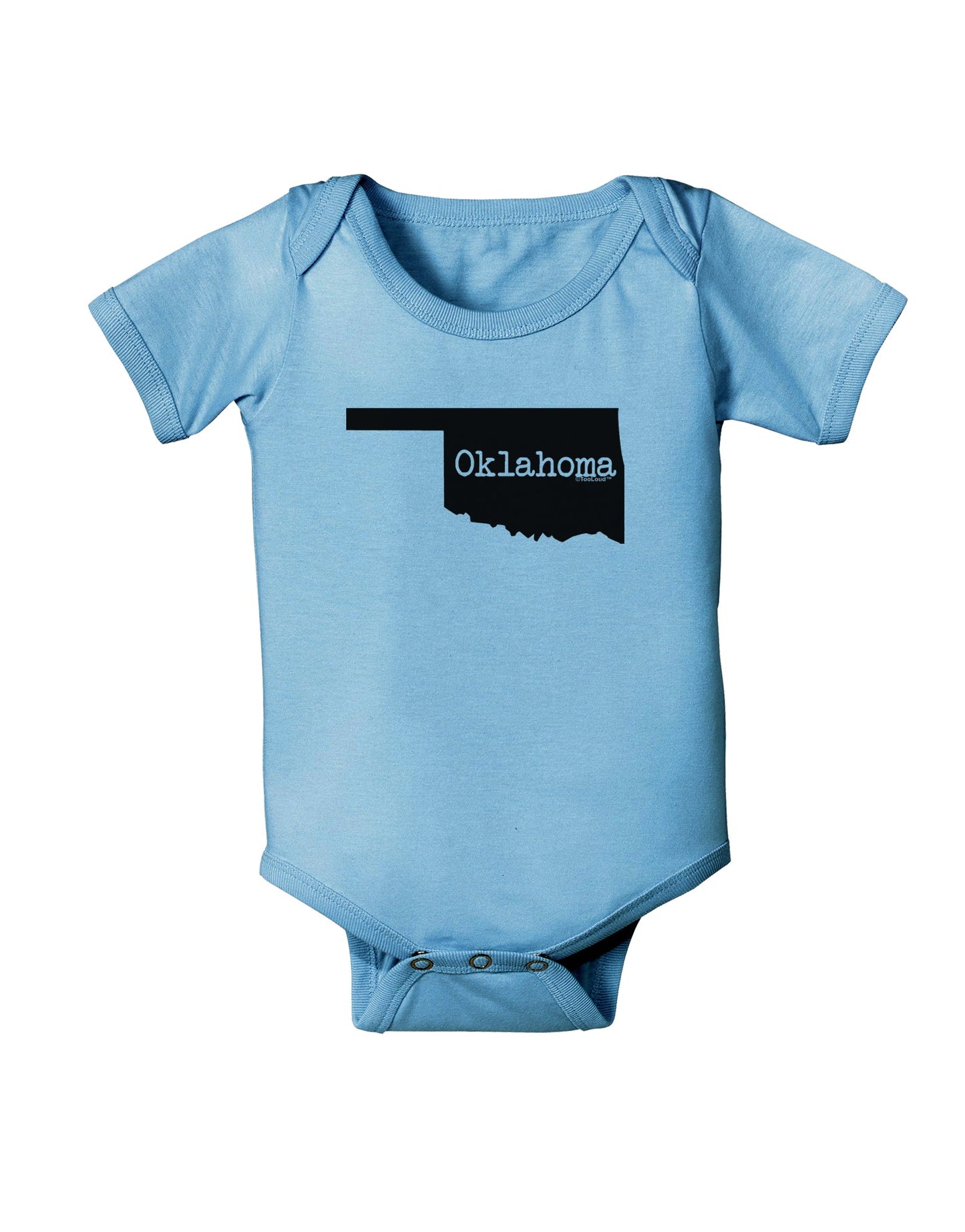 Oklahoma - United States Shape Baby Romper Bodysuit by TooLoud-Baby Romper-TooLoud-Light-Blue-06-Months-Davson Sales