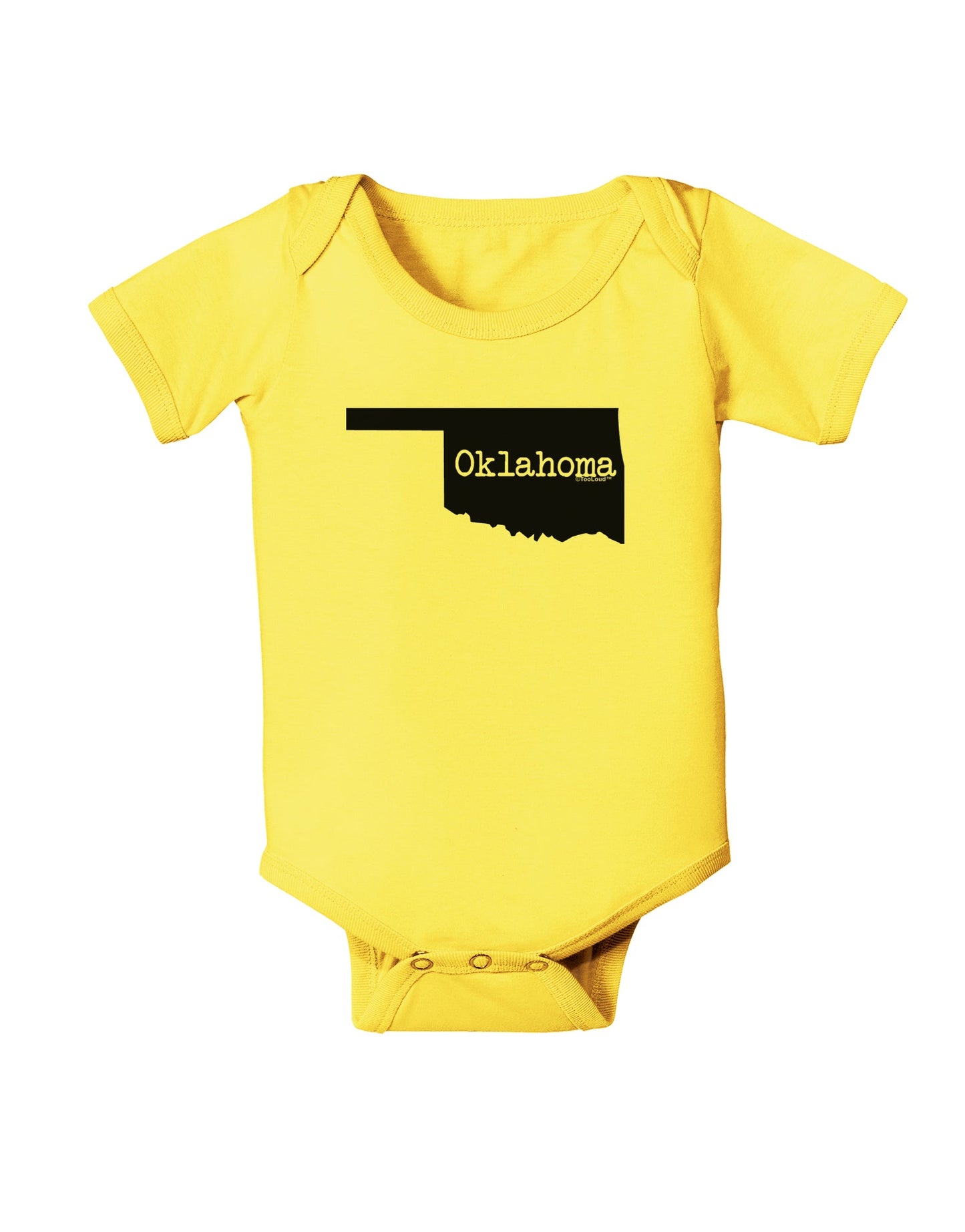 Oklahoma - United States Shape Baby Romper Bodysuit by TooLoud-Baby Romper-TooLoud-Yellow-06-Months-Davson Sales