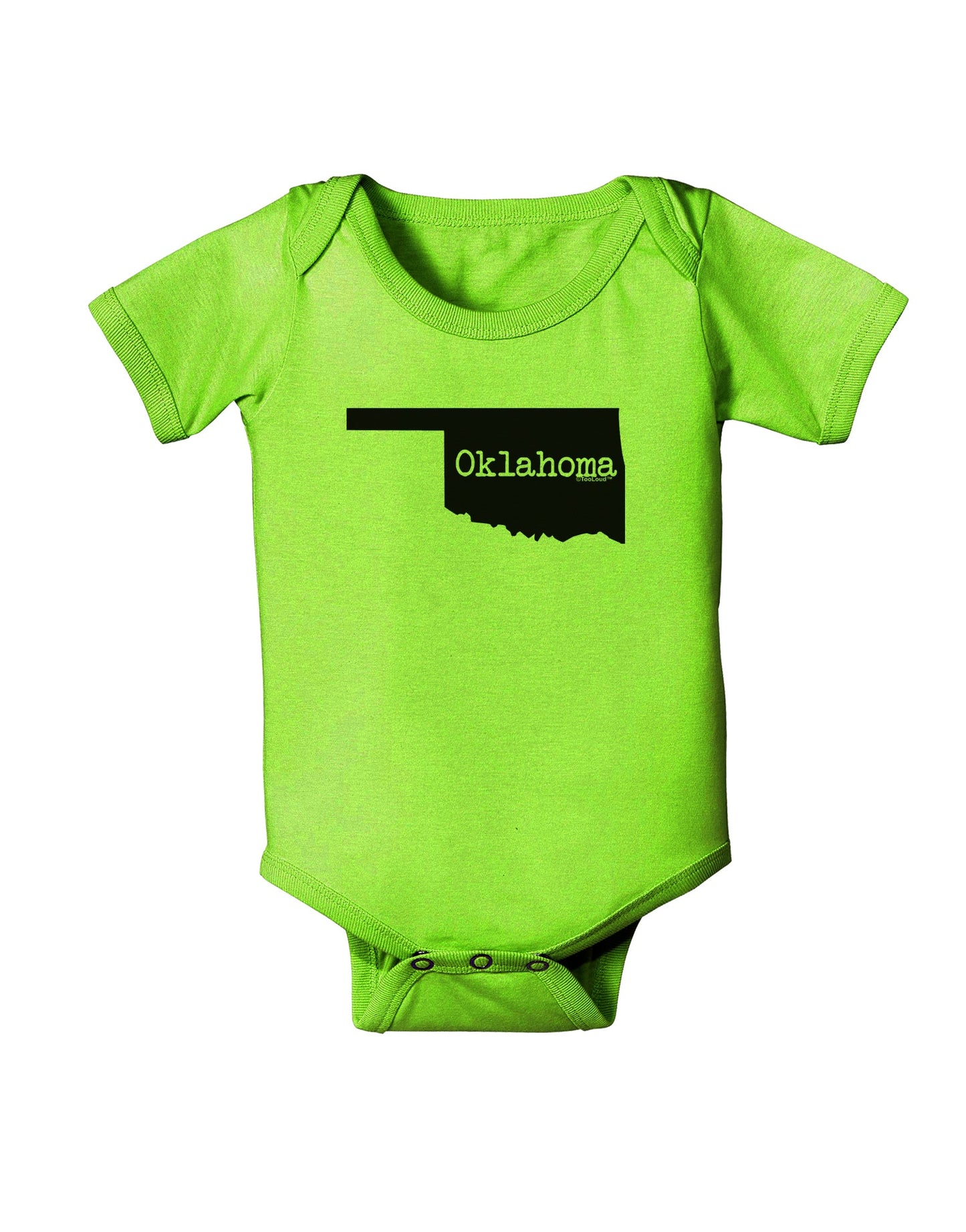 Oklahoma - United States Shape Baby Romper Bodysuit by TooLoud-Baby Romper-TooLoud-Lime-Green-06-Months-Davson Sales