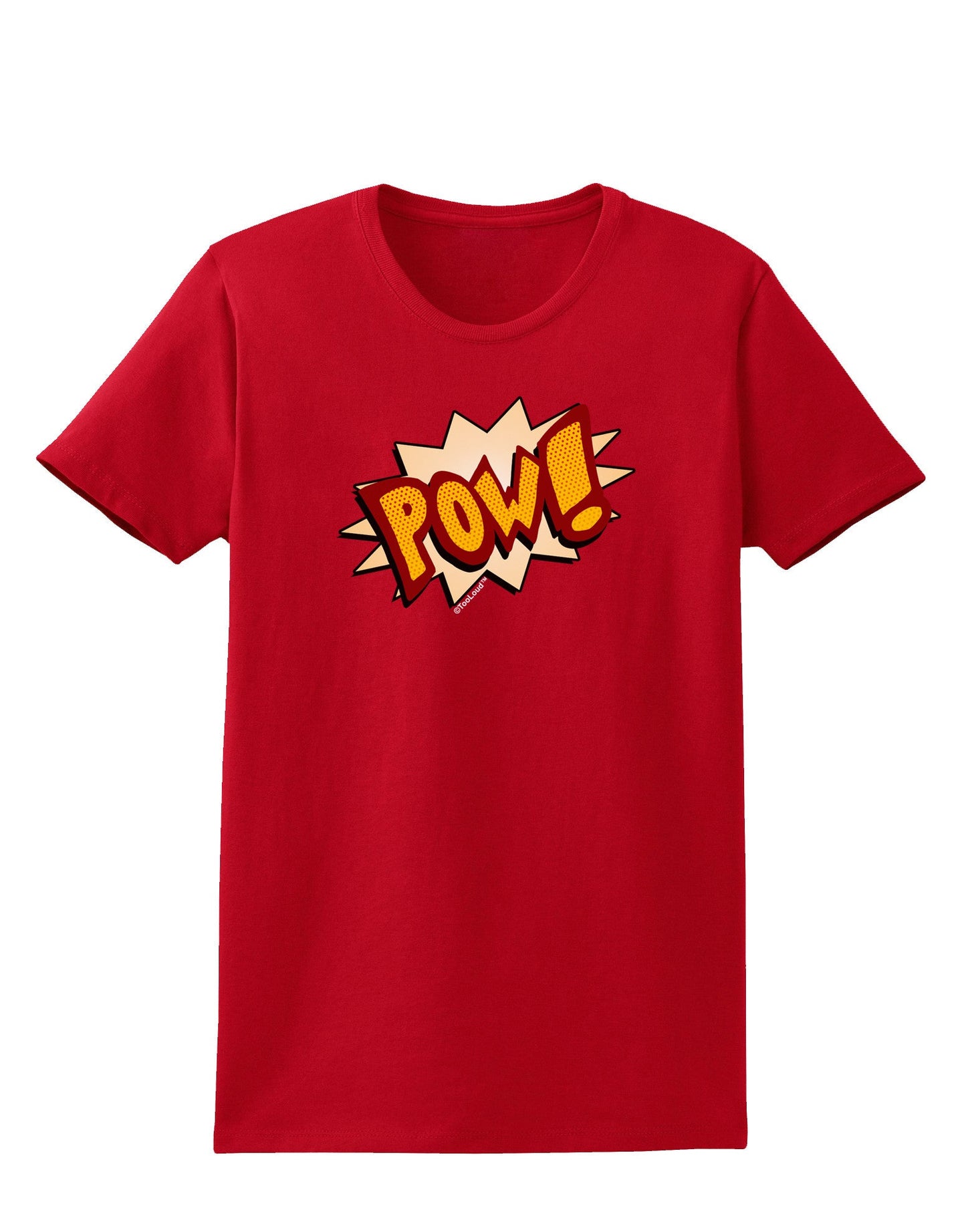 Onomatopoeia POW Womens Dark T-Shirt-TooLoud-Red-X-Small-Davson Sales