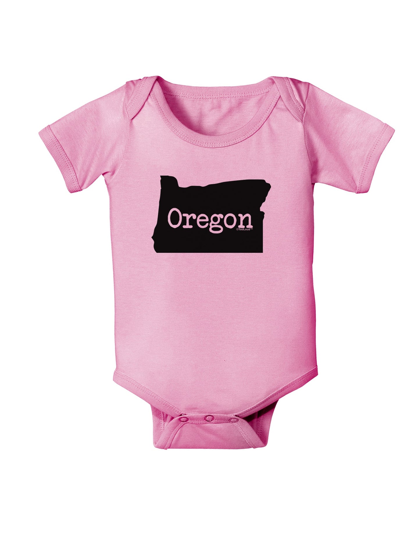 Oregon - United States Shape Baby Romper Bodysuit by TooLoud-Baby Romper-TooLoud-Light-Pink-06-Months-Davson Sales