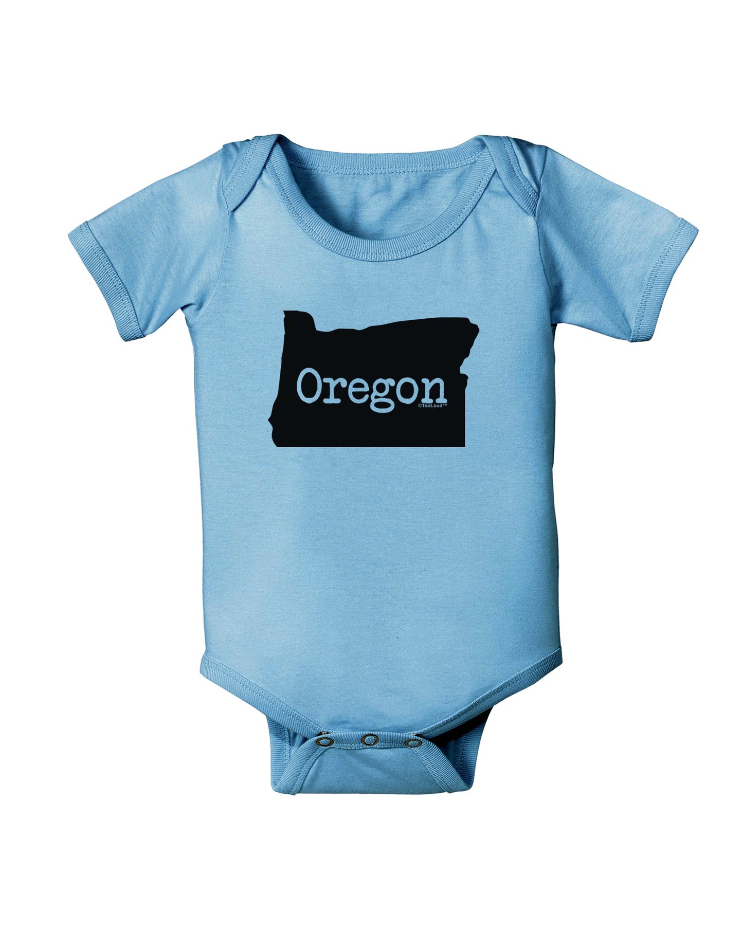 Oregon - United States Shape Baby Romper Bodysuit by TooLoud-Baby Romper-TooLoud-Light-Blue-06-Months-Davson Sales
