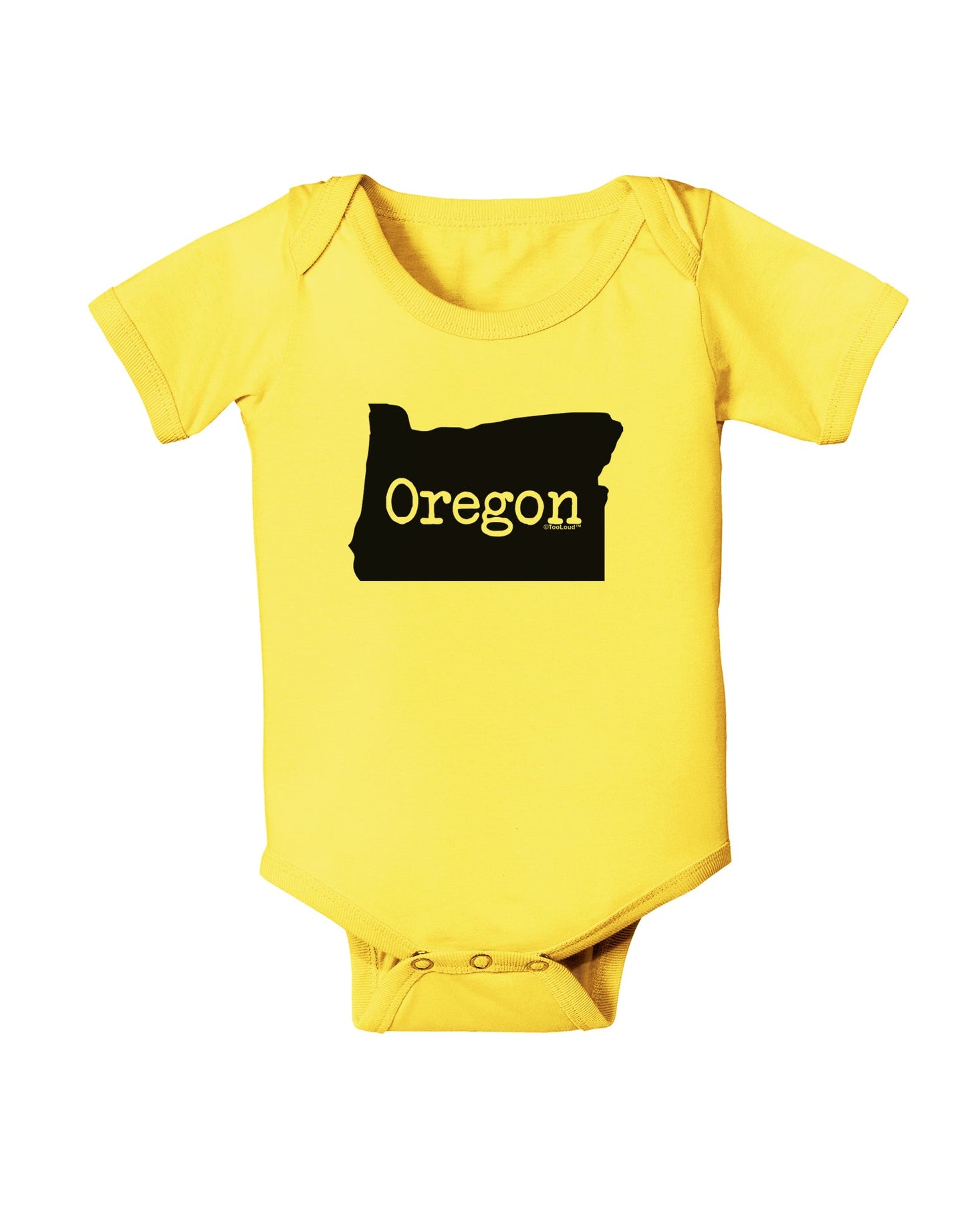 Oregon - United States Shape Baby Romper Bodysuit by TooLoud-Baby Romper-TooLoud-Yellow-06-Months-Davson Sales