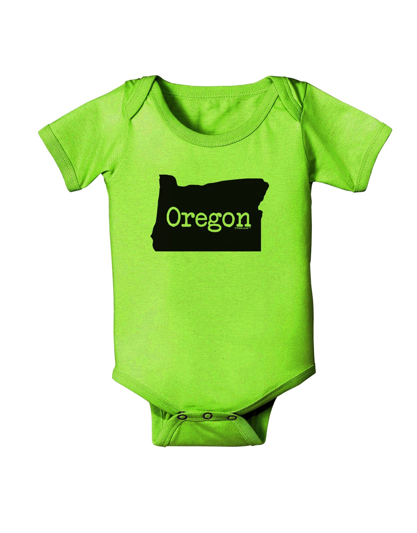 Oregon - United States Shape Baby Romper Bodysuit by TooLoud-Baby Romper-TooLoud-Lime-Green-06-Months-Davson Sales