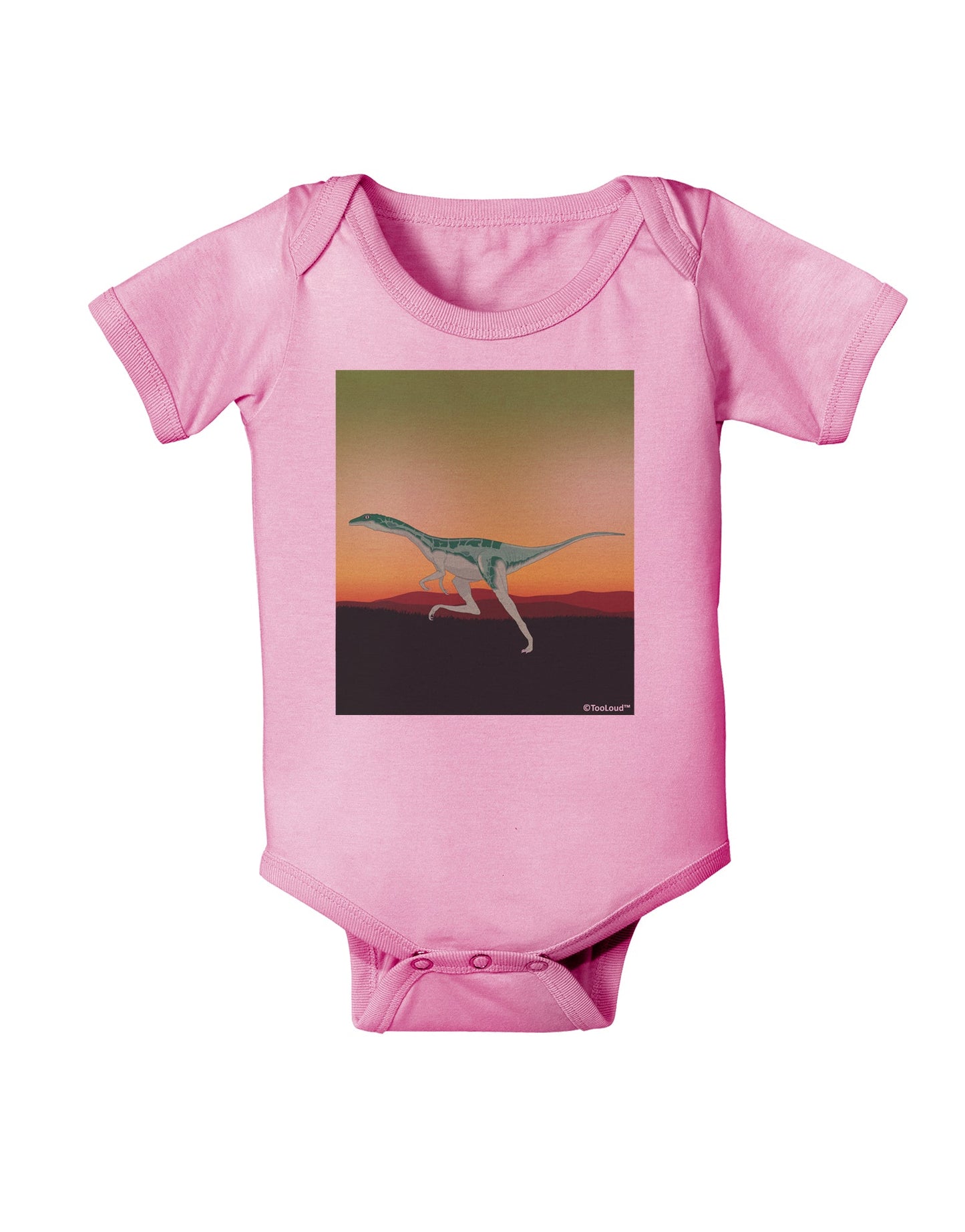 Ornithomimus Velox - Without Name Baby Romper Bodysuit by TooLoud-Baby Romper-TooLoud-Light-Pink-06-Months-Davson Sales