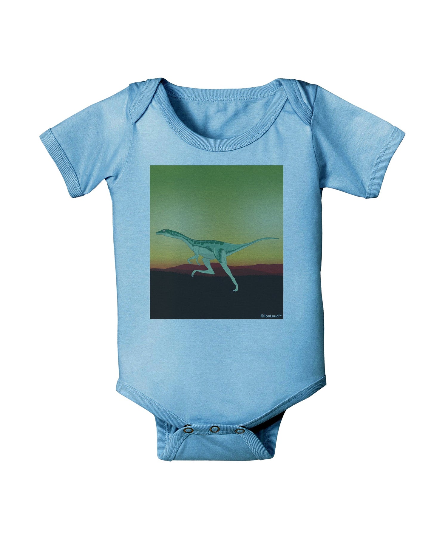 Ornithomimus Velox - Without Name Baby Romper Bodysuit by TooLoud-Baby Romper-TooLoud-Light-Blue-06-Months-Davson Sales