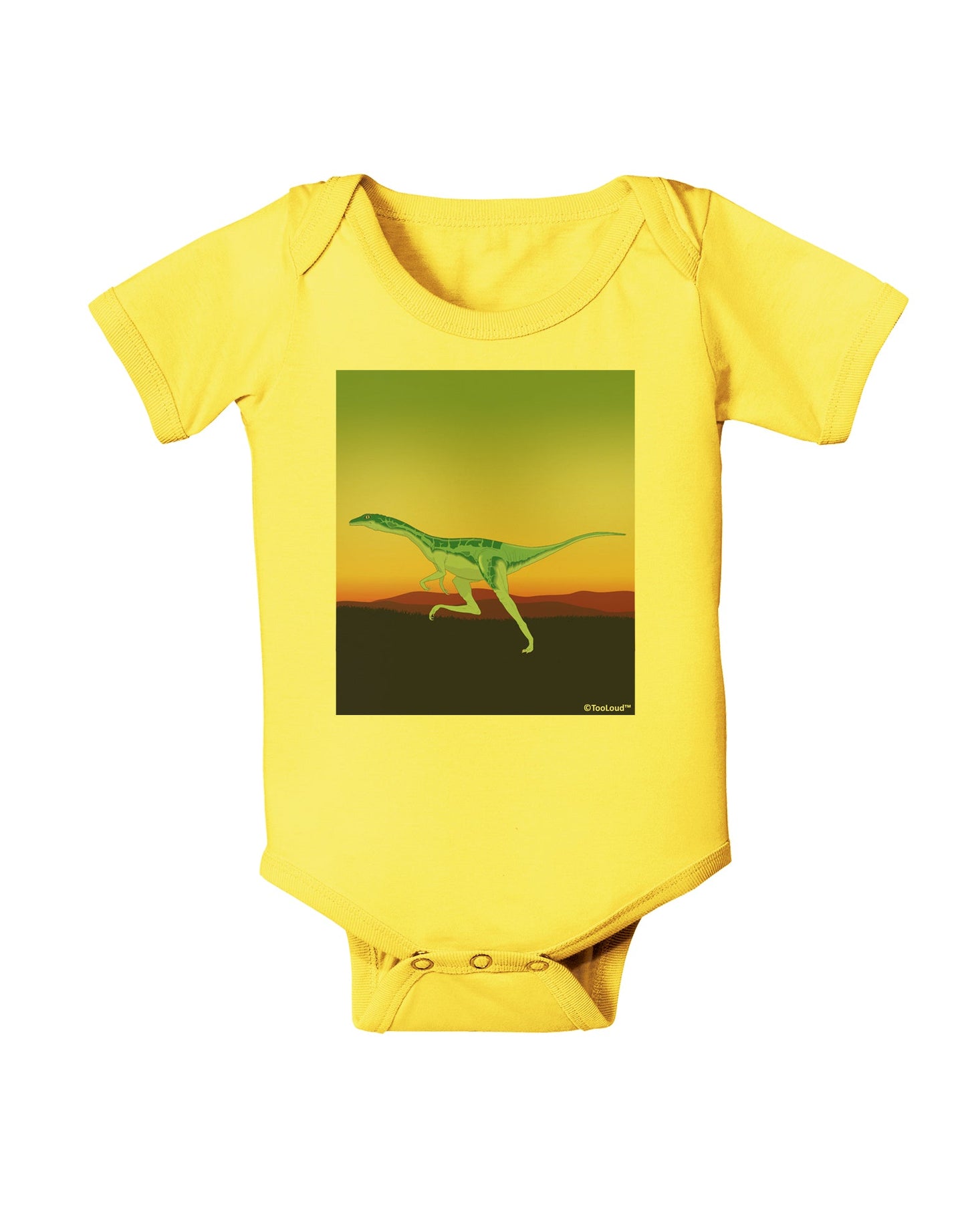 Ornithomimus Velox - Without Name Baby Romper Bodysuit by TooLoud-Baby Romper-TooLoud-Yellow-06-Months-Davson Sales
