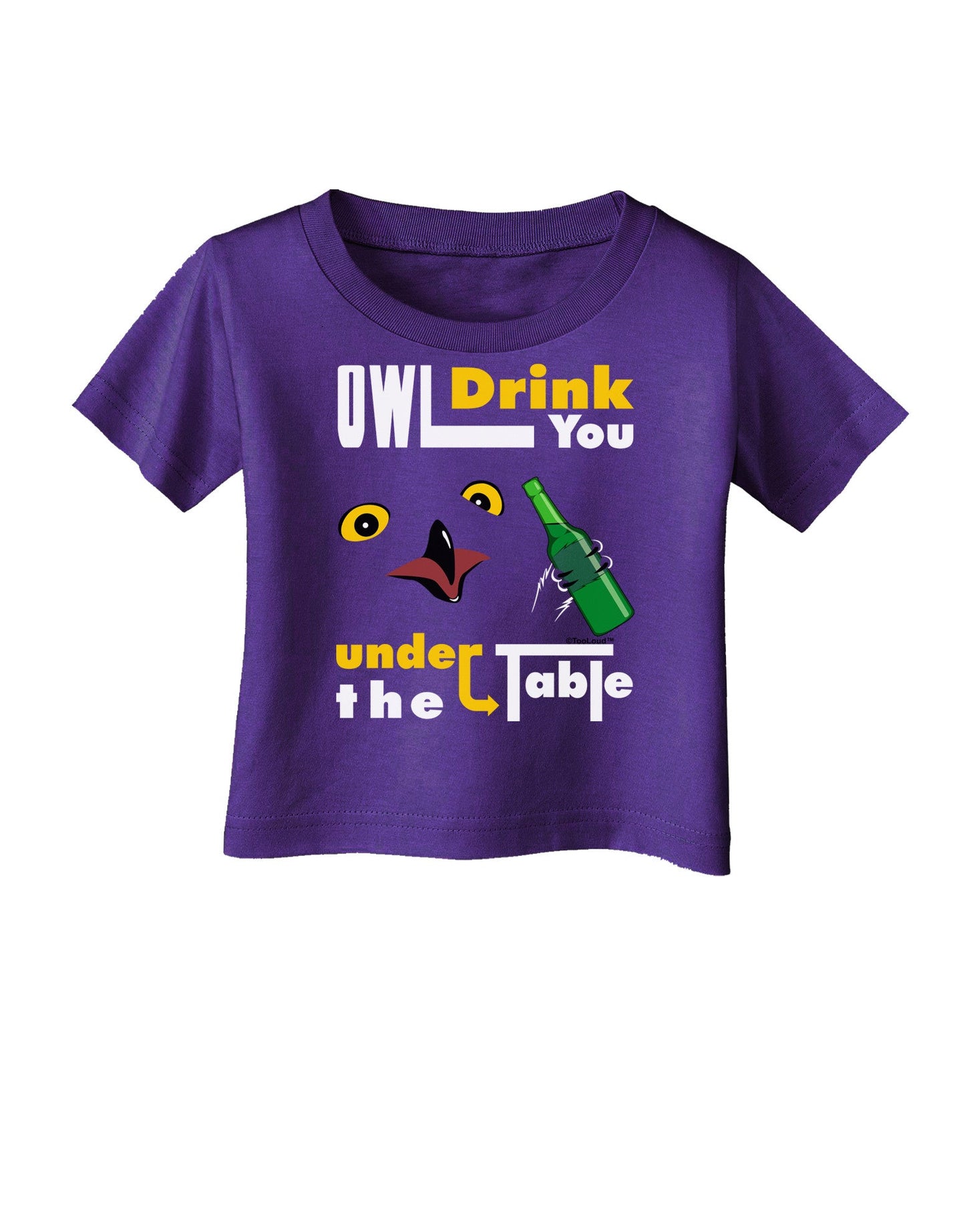 Owl Drink You Under the Table Infant T-Shirt Dark-Infant T-Shirt-TooLoud-Purple-06-Months-Davson Sales