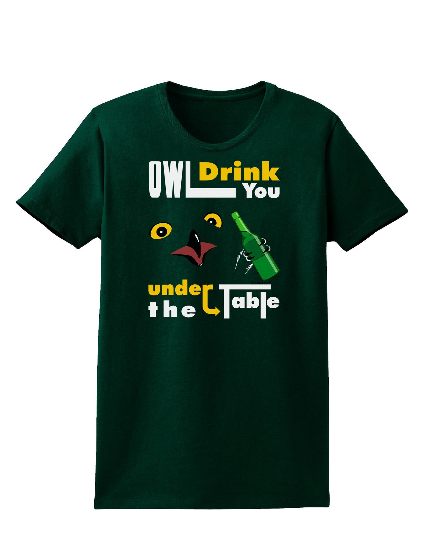 Owl Drink You Under the Table Womens Dark T-Shirt-TooLoud-Forest-Green-Small-Davson Sales