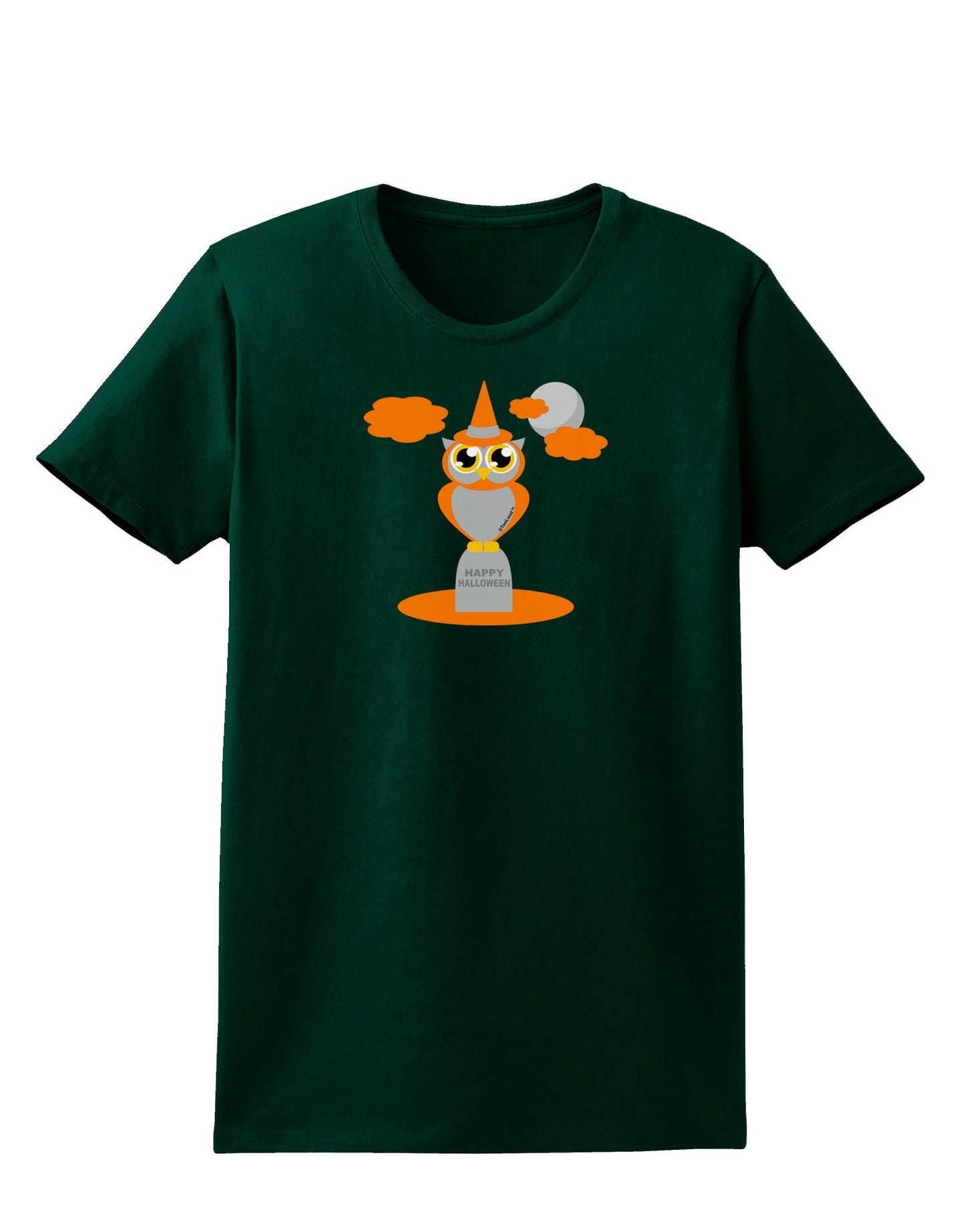 Owl Orange Womens Dark T-Shirt-TooLoud-Forest-Green-Small-Davson Sales