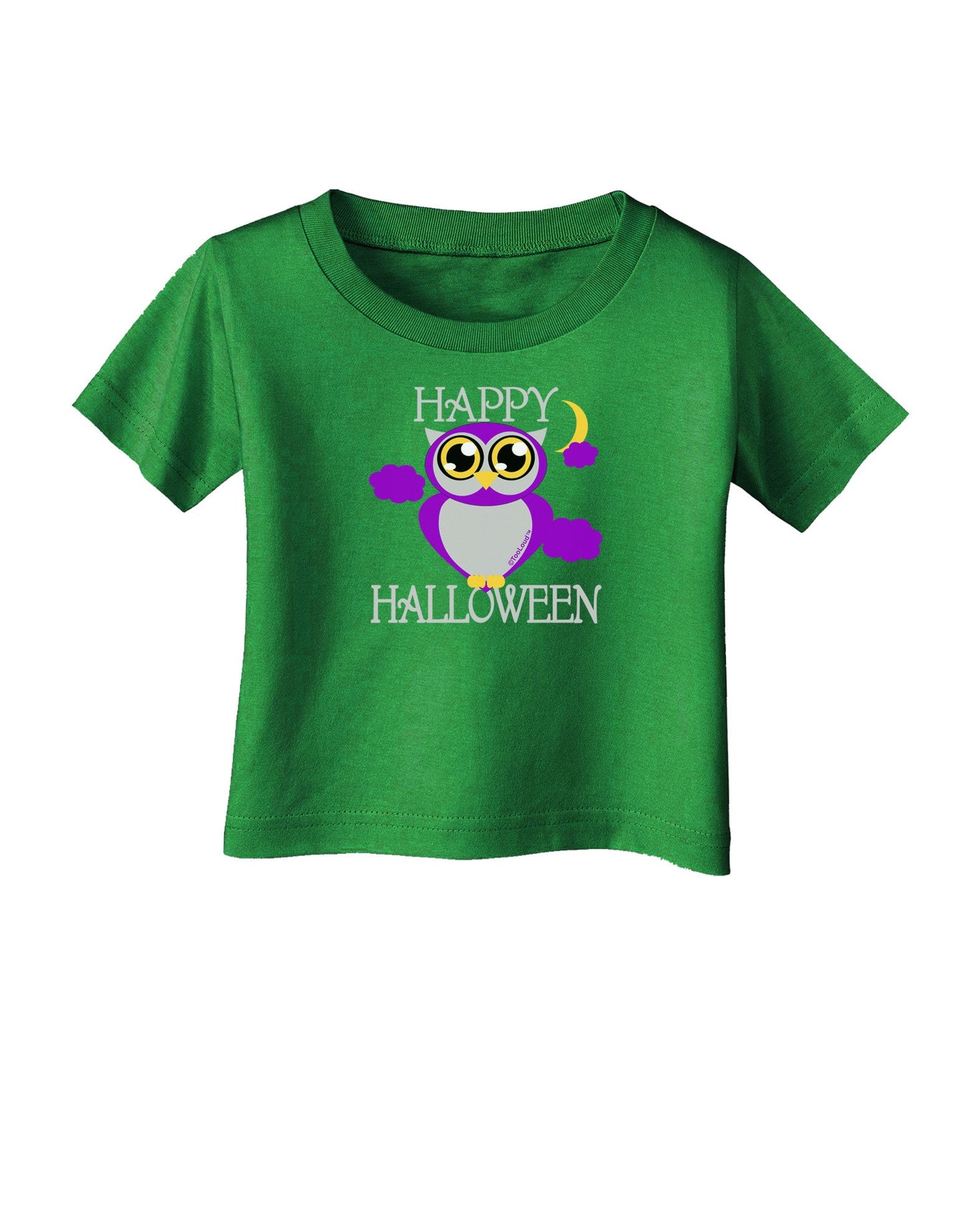 Owl Purple Text Infant T-Shirt Dark-Infant T-Shirt-TooLoud-Clover-Green-06-Months-Davson Sales