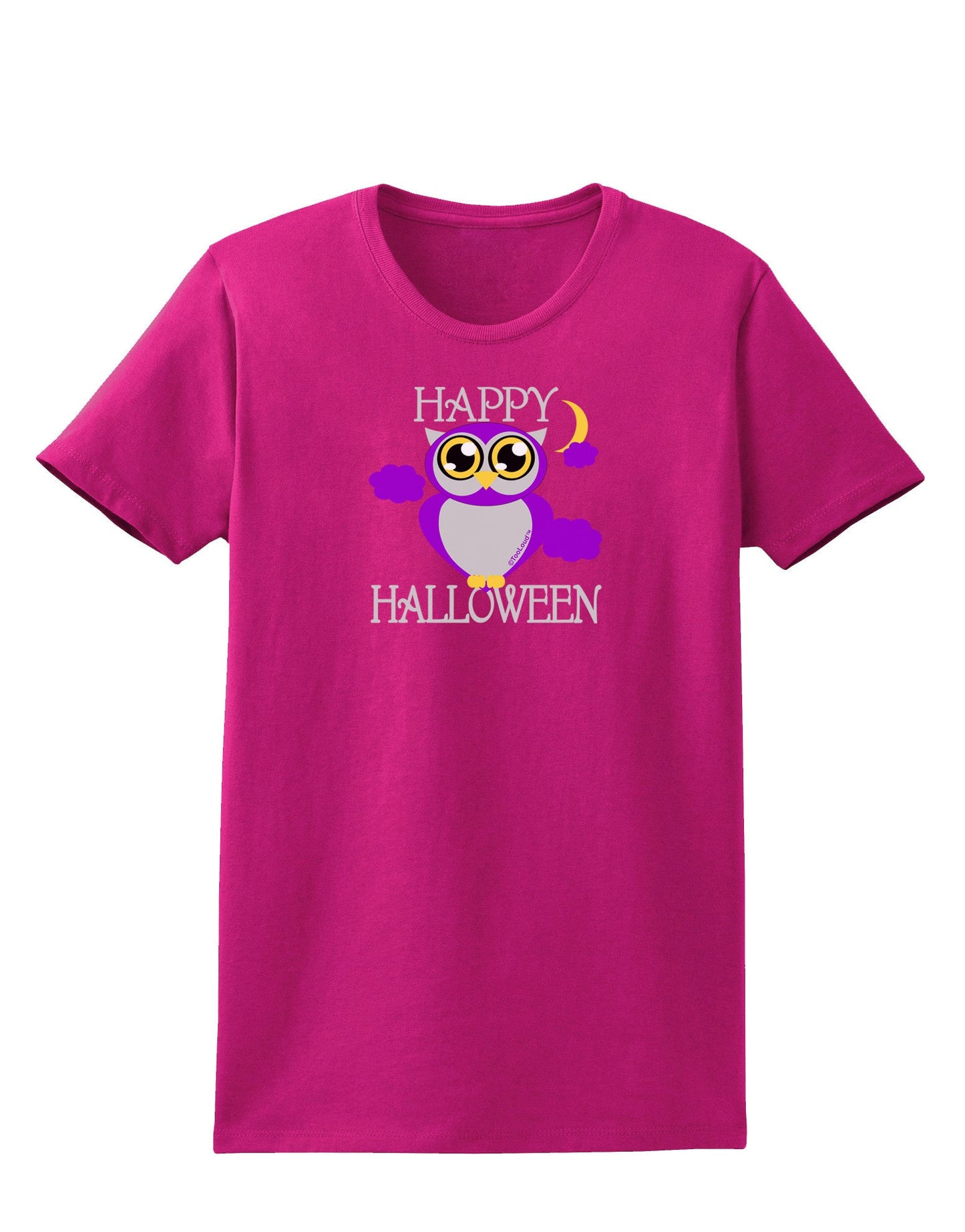 Owl Purple Text Womens Dark T-Shirt-TooLoud-Hot-Pink-Small-Davson Sales