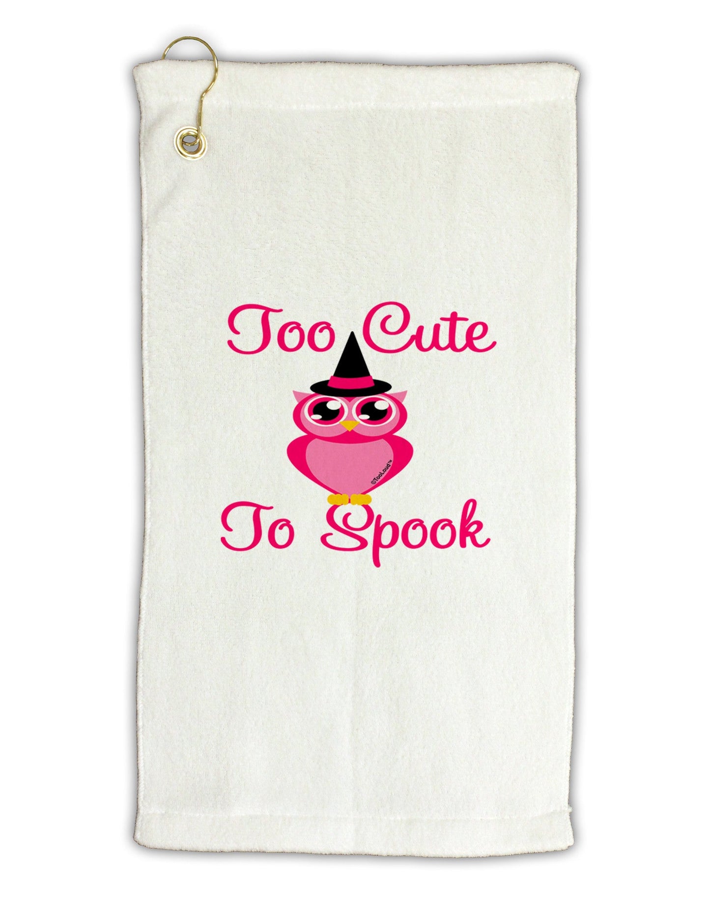 Owl Too Cute Pink Micro Terry Gromet Golf Towel 16 x 25 inch-Golf Towel-TooLoud-White-Davson Sales