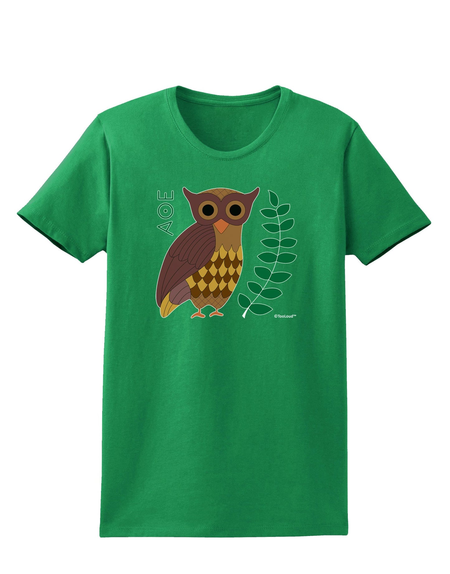 Owl of Athena Womens Dark T-Shirt by TooLoud-Womens T-Shirt-TooLoud-Kelly-Green-X-Small-Davson Sales