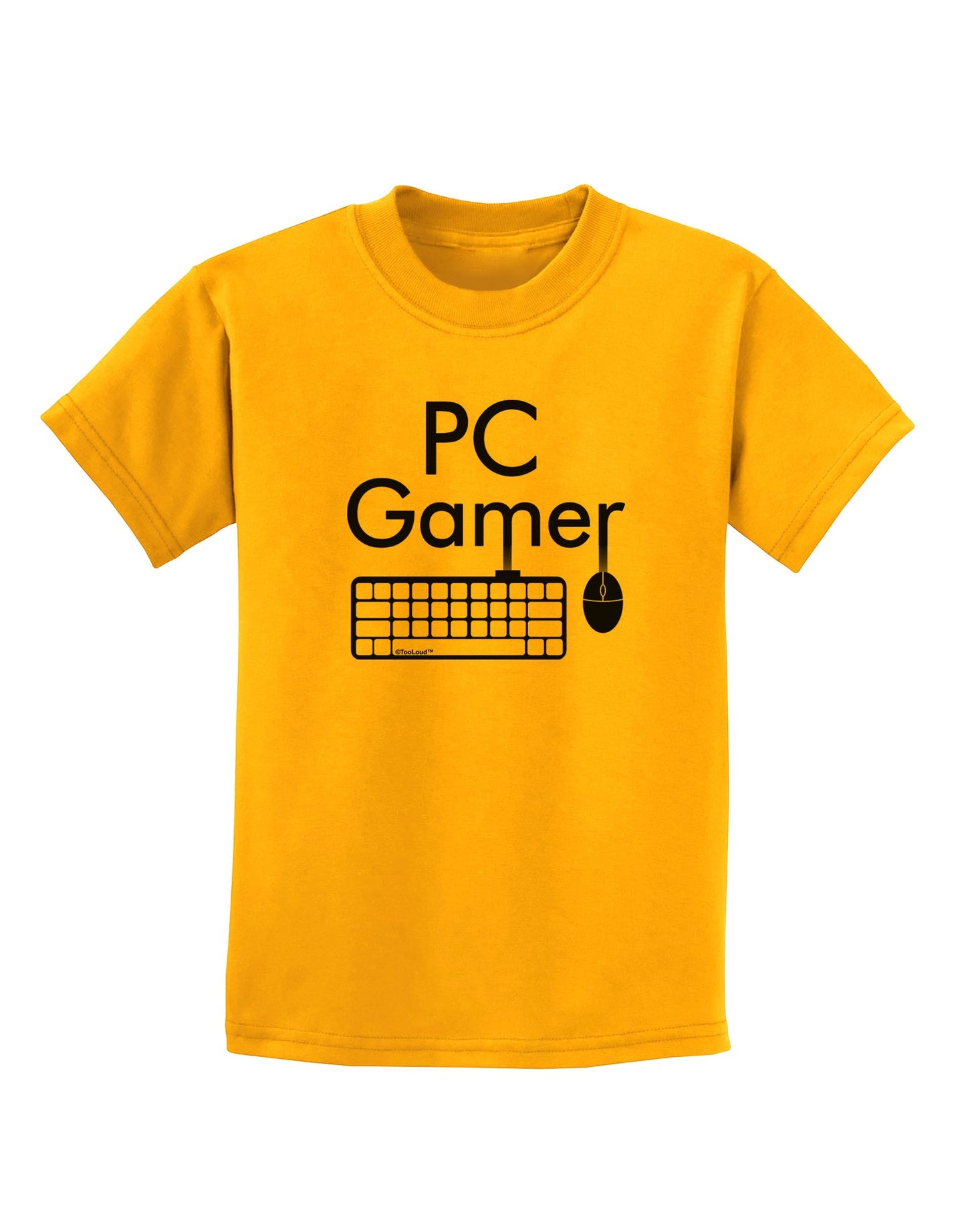 PC Gamer BnW Childrens T-Shirt-Childrens T-Shirt-TooLoud-Gold-X-Small-Davson Sales