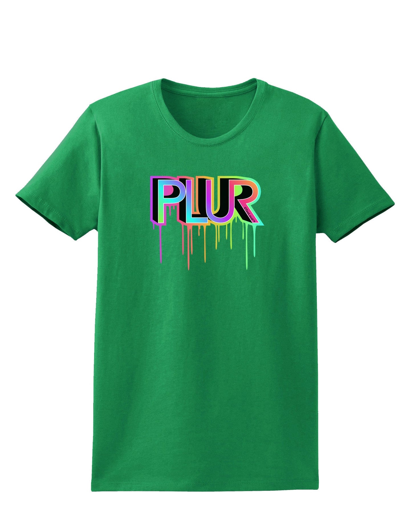 PLUR Paint Womens Dark T-Shirt-TooLoud-Kelly-Green-X-Small-Davson Sales