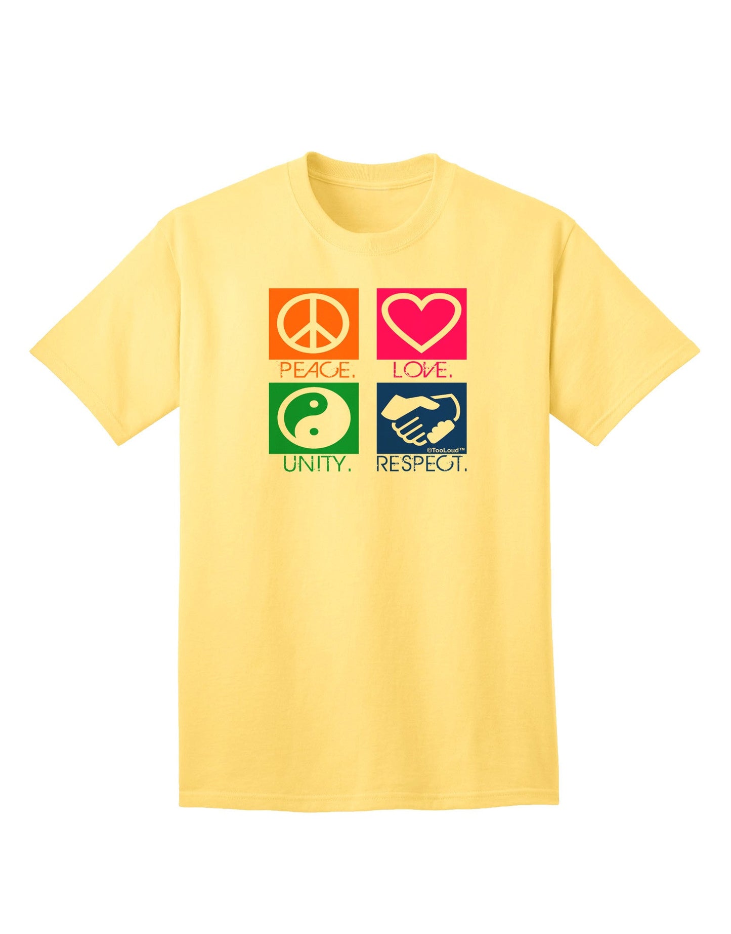 PLUR Squares Color Adult T-Shirt-Mens T-Shirt-TooLoud-Yellow-Small-Davson Sales