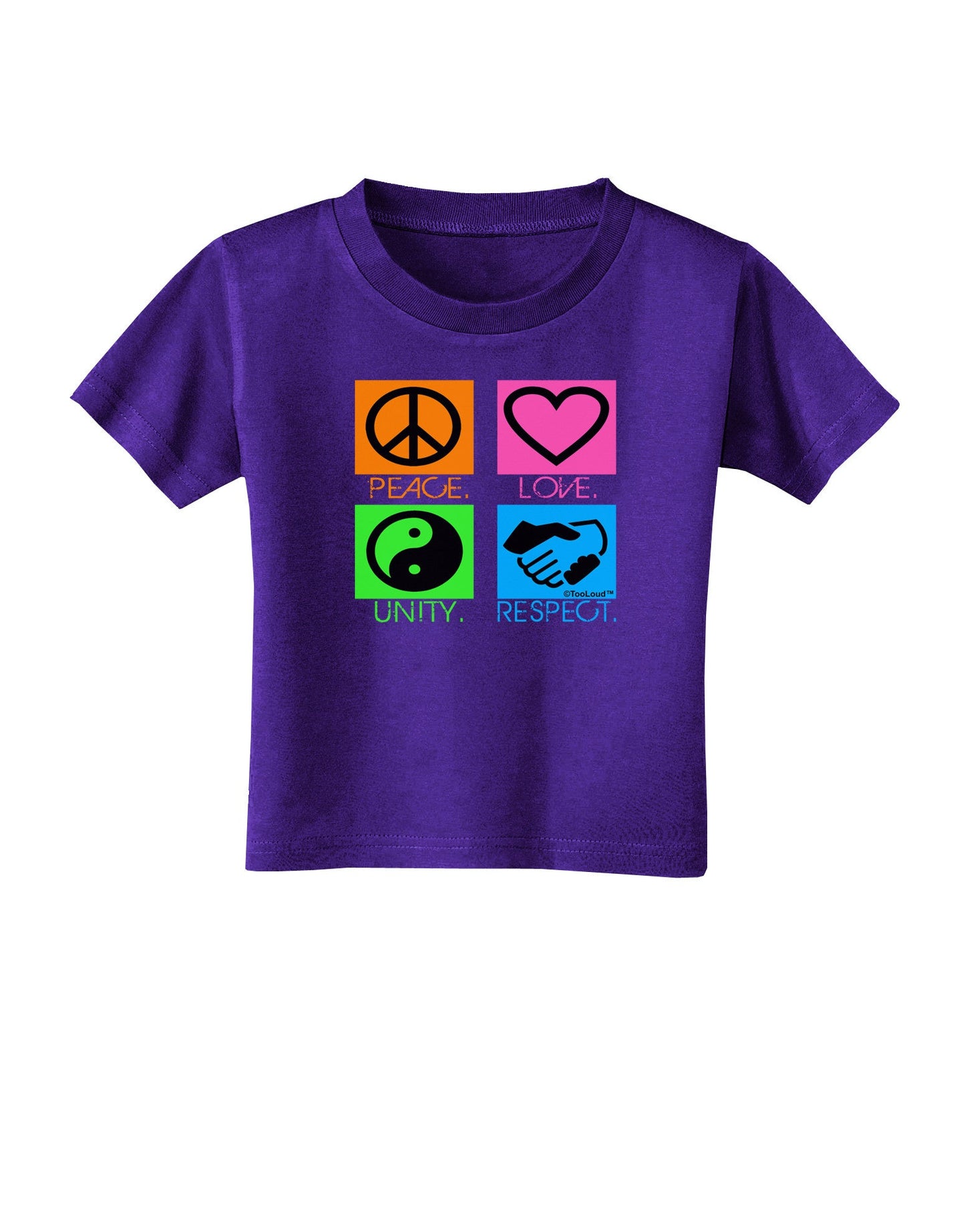 PLUR Squares Color Toddler T-Shirt Dark-Toddler T-Shirt-TooLoud-Purple-2T-Davson Sales