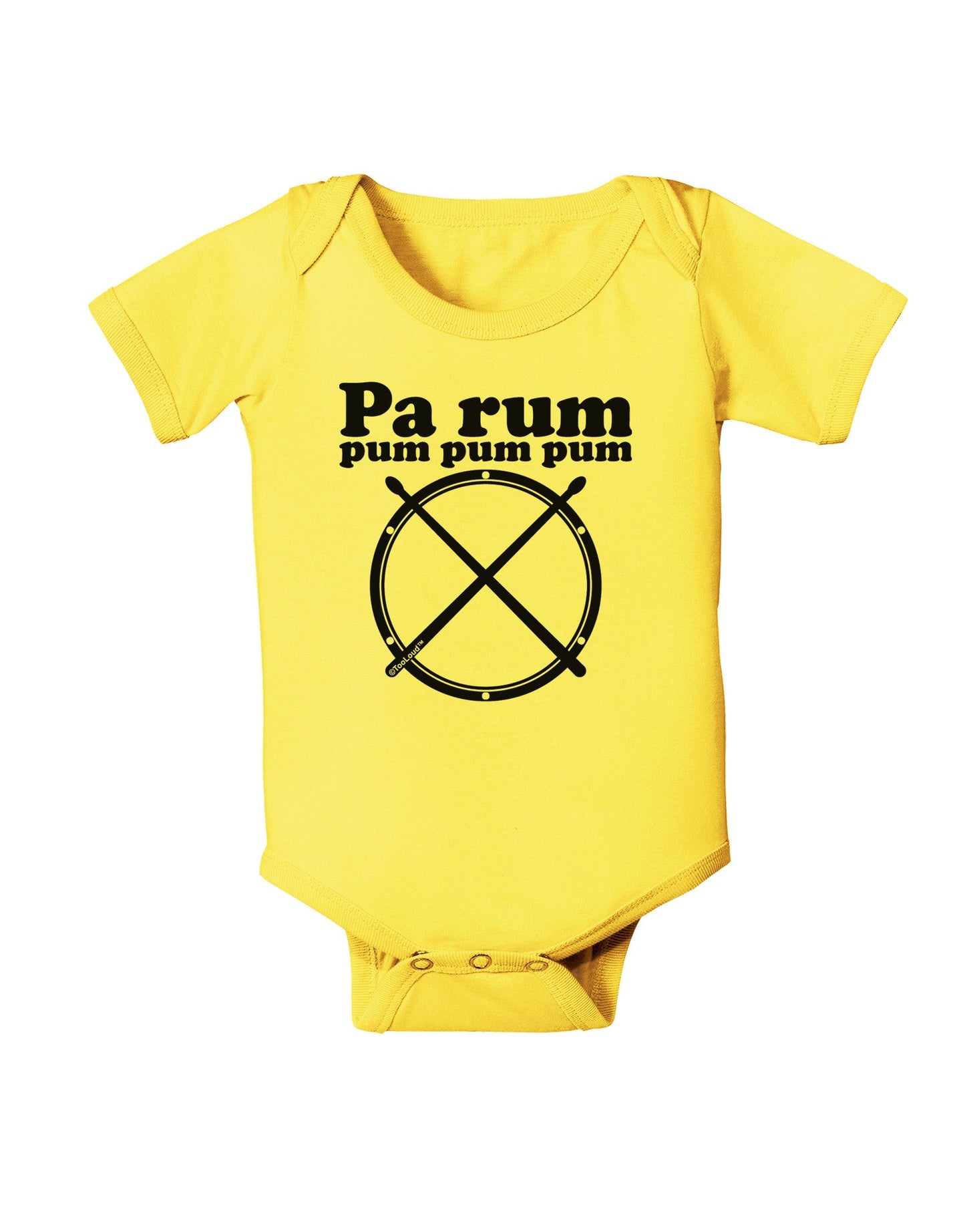 Pa Rum Pum Pum Pum BnW Baby Romper Bodysuit-Baby Romper-TooLoud-Yellow-06-Months-Davson Sales