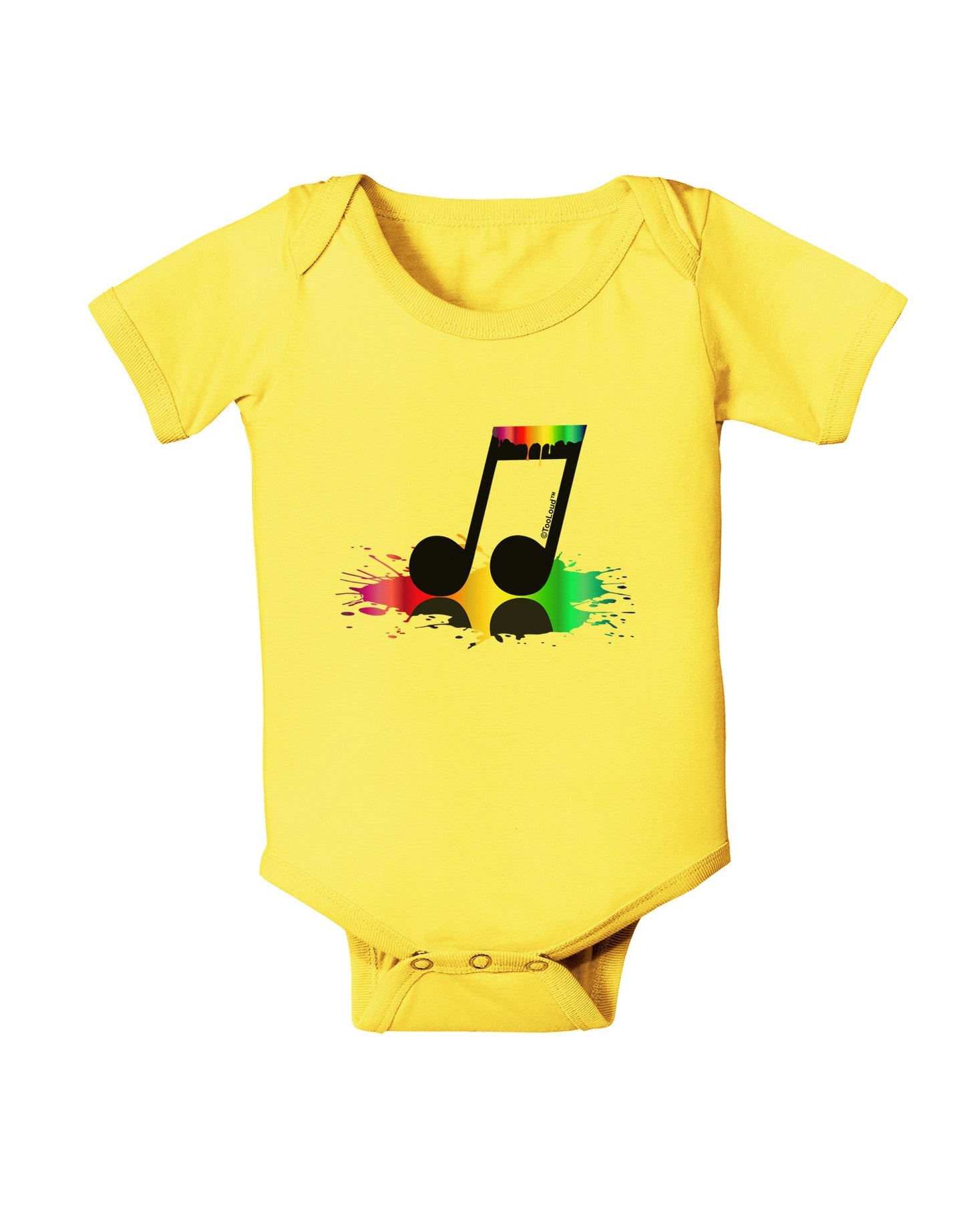 Paint Music Note Baby Romper Bodysuit-Baby Romper-TooLoud-Yellow-06-Months-Davson Sales