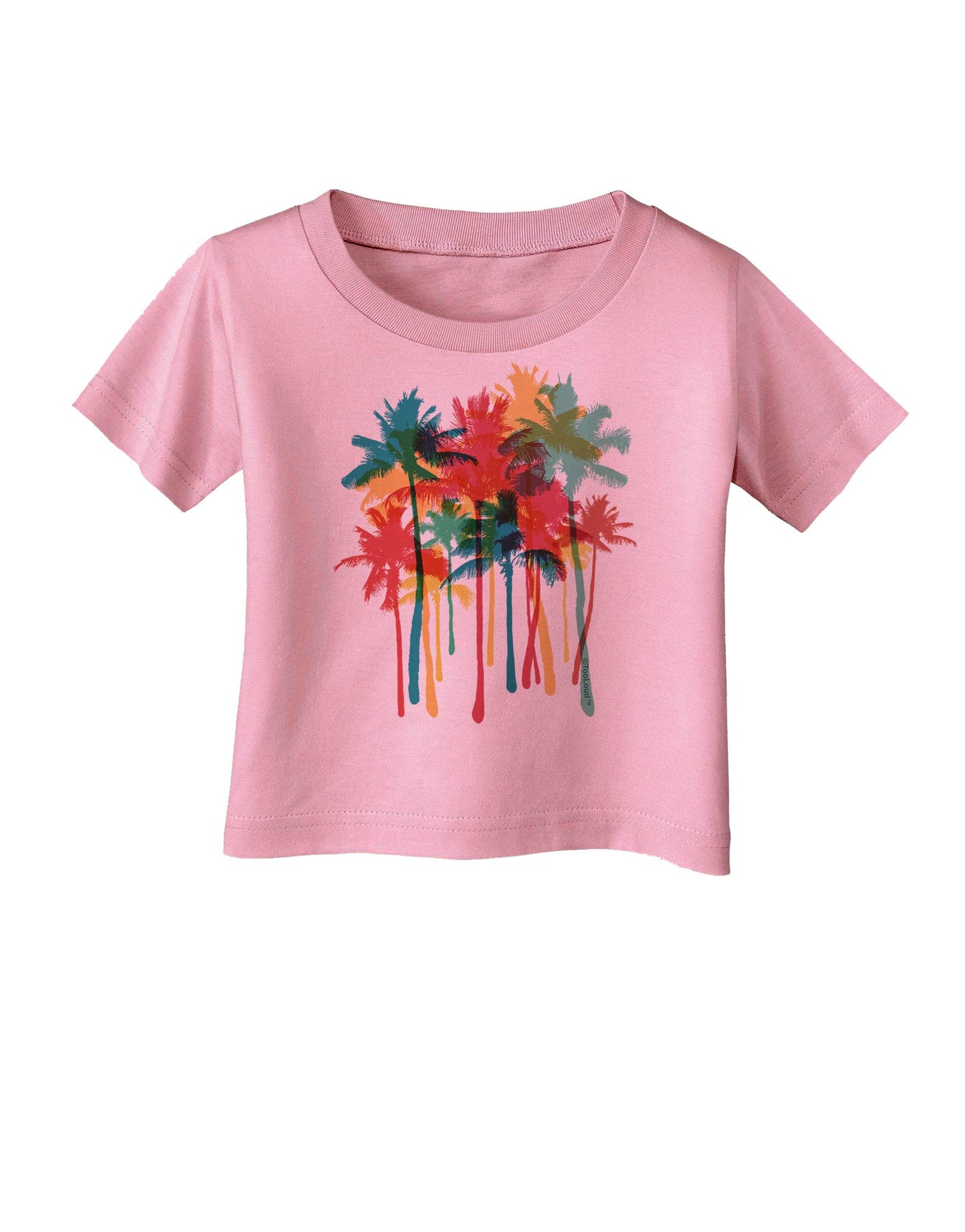 Paint Splash Palm Trees Infant T-Shirt-Infant T-Shirt-TooLoud-Candy-Pink-06-Months-Davson Sales