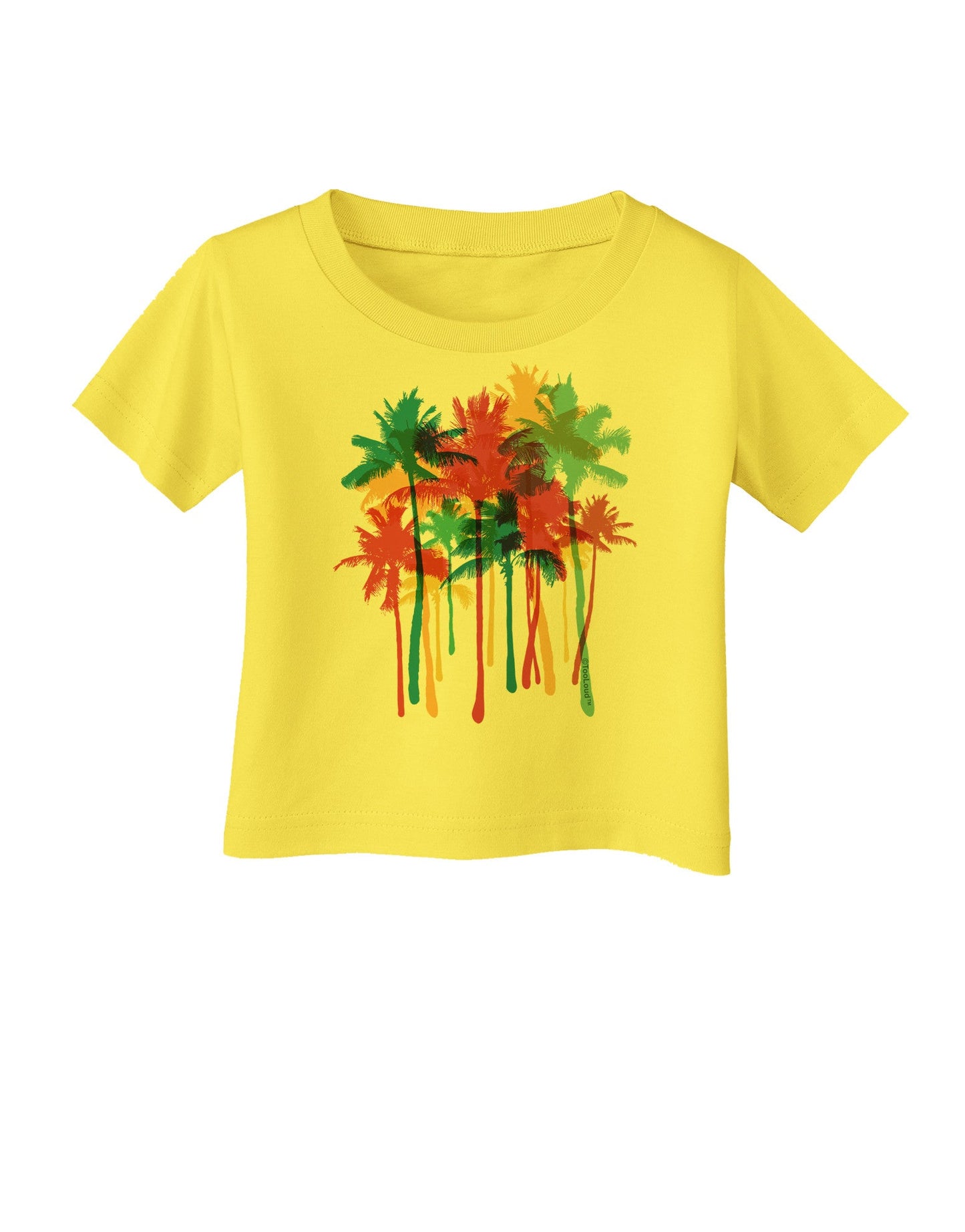 Paint Splash Palm Trees Infant T-Shirt-Infant T-Shirt-TooLoud-Yellow-06-Months-Davson Sales