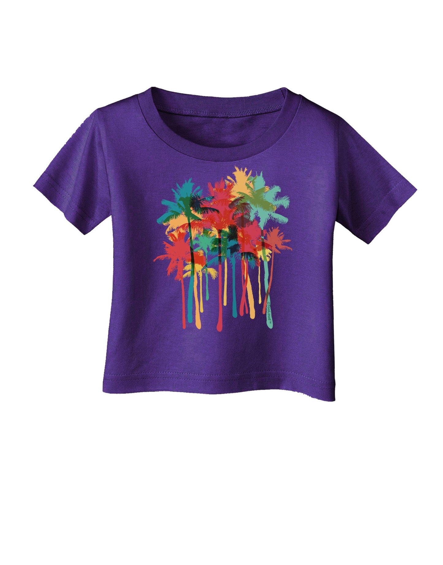 Paint Splash Palm Trees Infant T-Shirt Dark-Infant T-Shirt-TooLoud-Purple-06-Months-Davson Sales