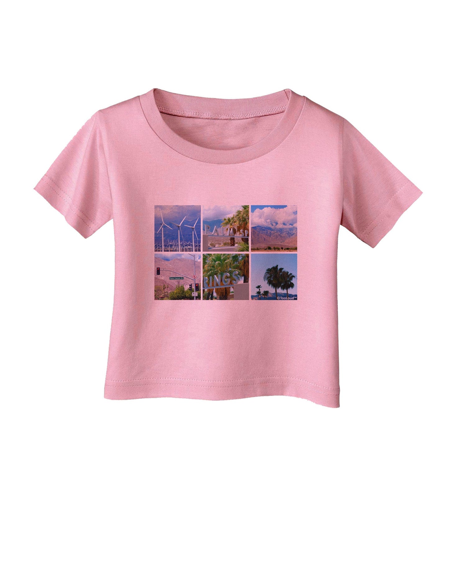 Palm Springs Square Collage Infant T-Shirt-Infant T-Shirt-TooLoud-Candy-Pink-06-Months-Davson Sales