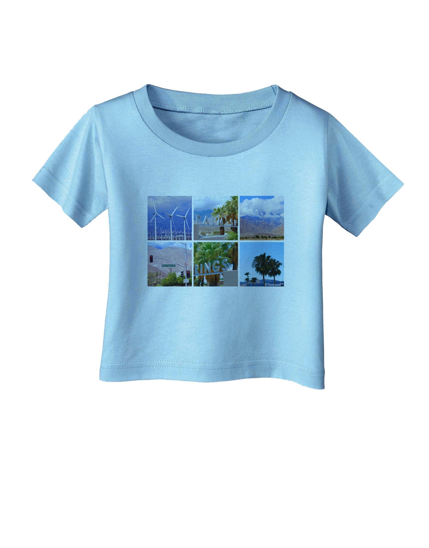 Palm Springs Square Collage Infant T-Shirt-Infant T-Shirt-TooLoud-Aquatic-Blue-06-Months-Davson Sales