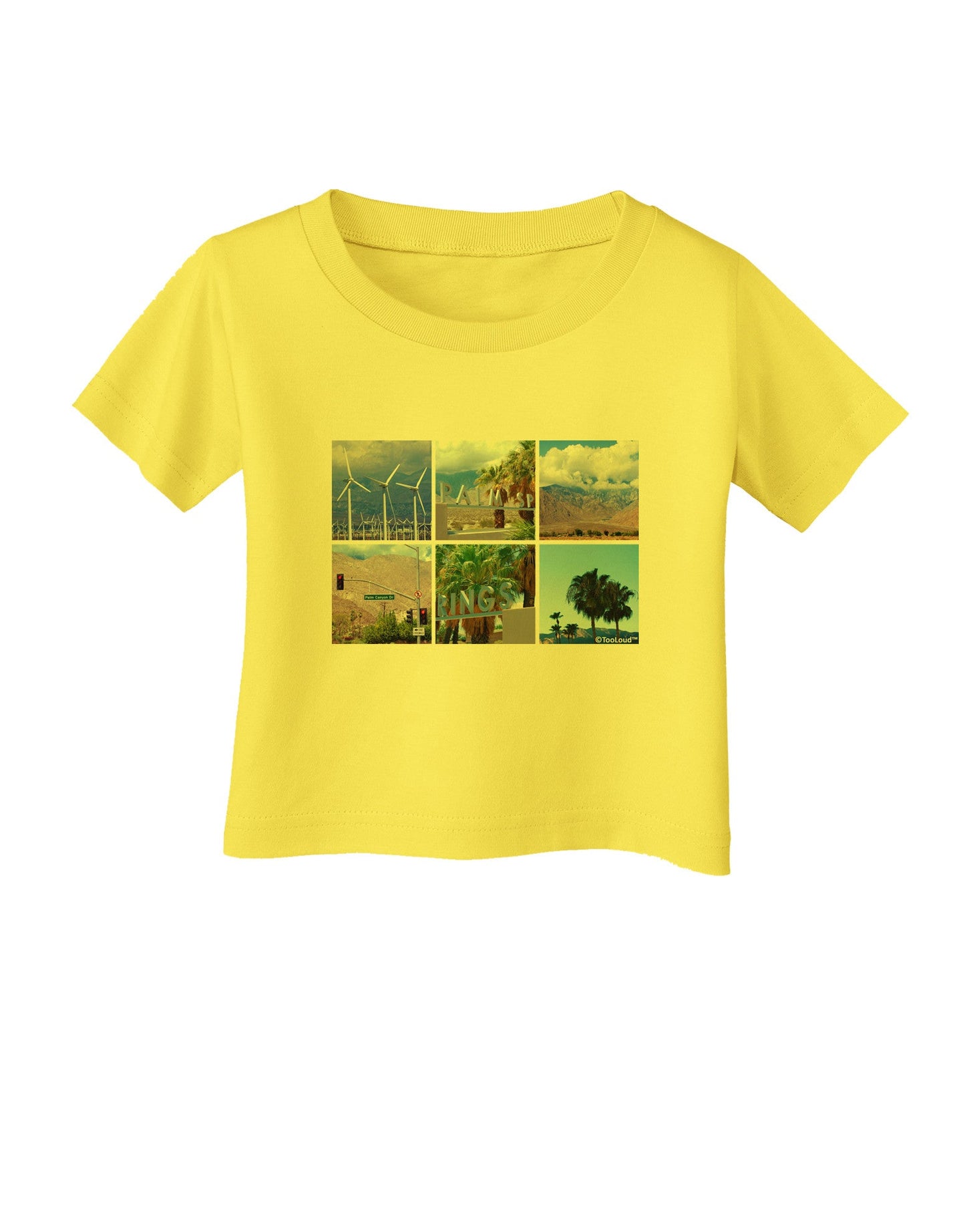 Palm Springs Square Collage Infant T-Shirt-Infant T-Shirt-TooLoud-Yellow-06-Months-Davson Sales