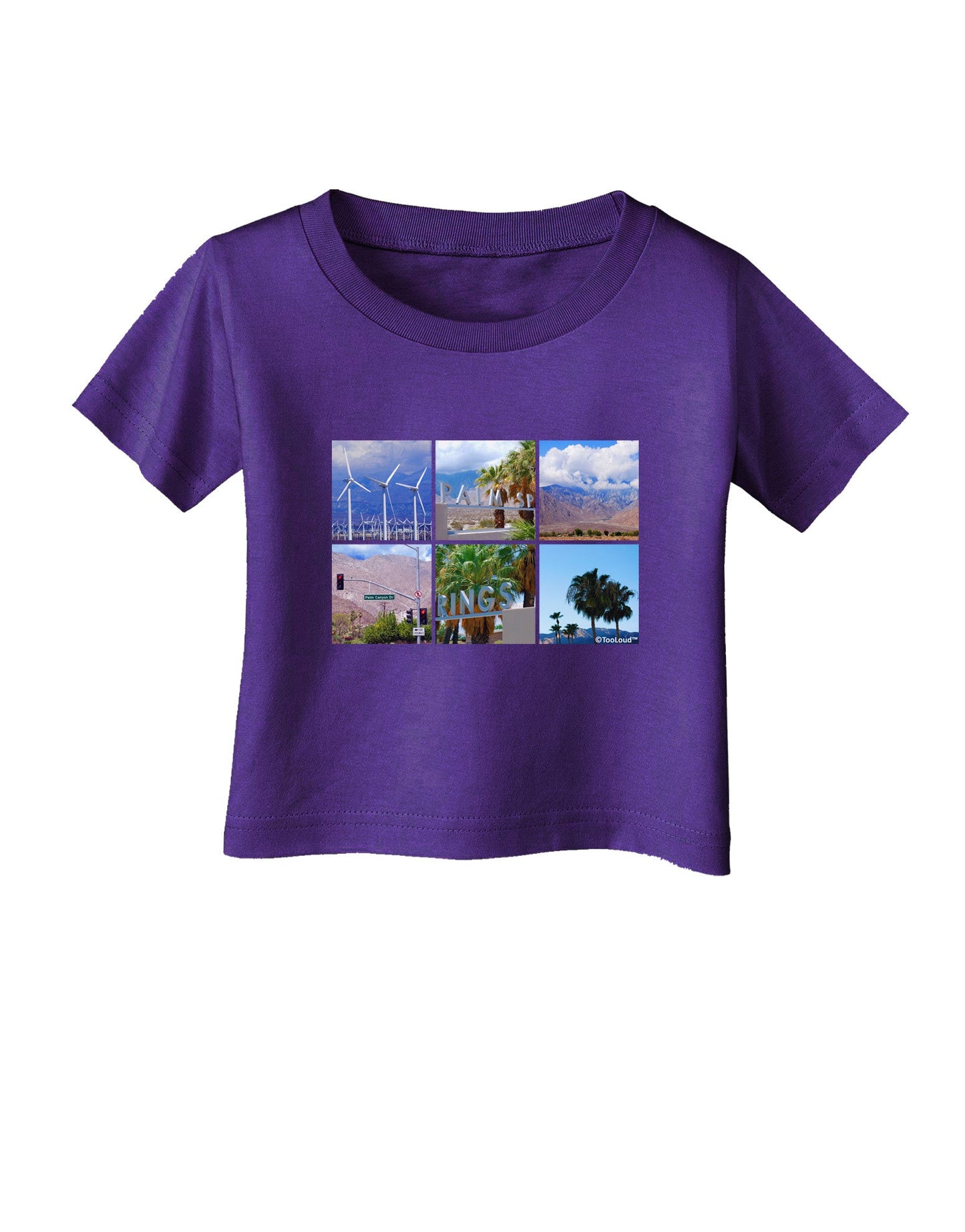 Palm Springs Square Collage Infant T-Shirt Dark-Infant T-Shirt-TooLoud-Purple-06-Months-Davson Sales
