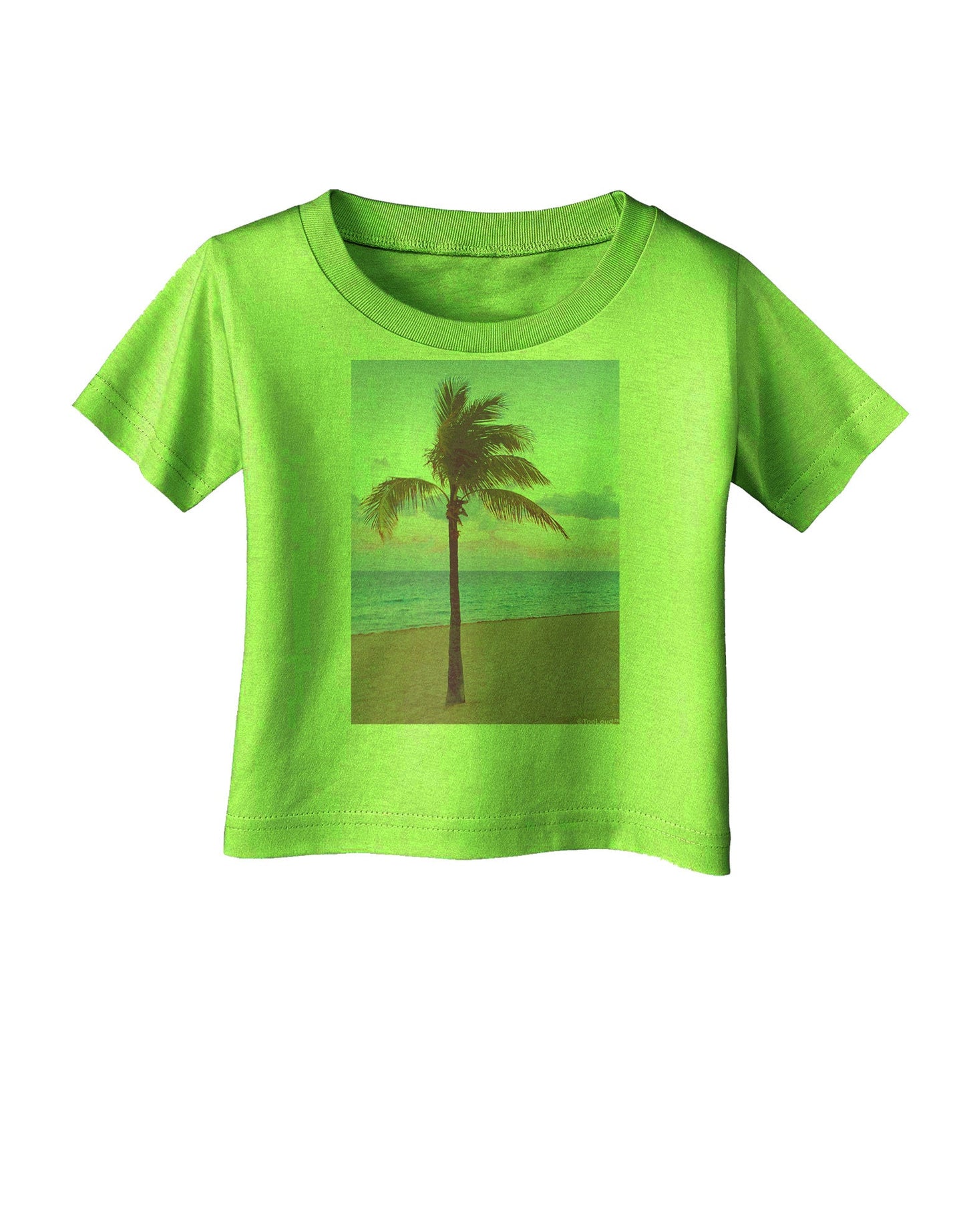 Palm Tree Beach Filter Infant T-Shirt-Infant T-Shirt-TooLoud-Lime-Green-06-Months-Davson Sales