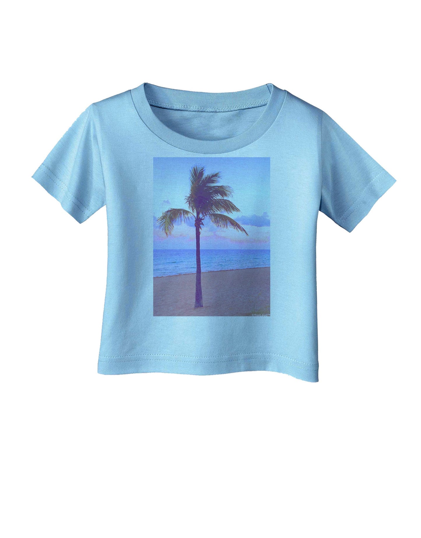 Palm Tree Beach Filter Infant T-Shirt-Infant T-Shirt-TooLoud-Aquatic-Blue-06-Months-Davson Sales