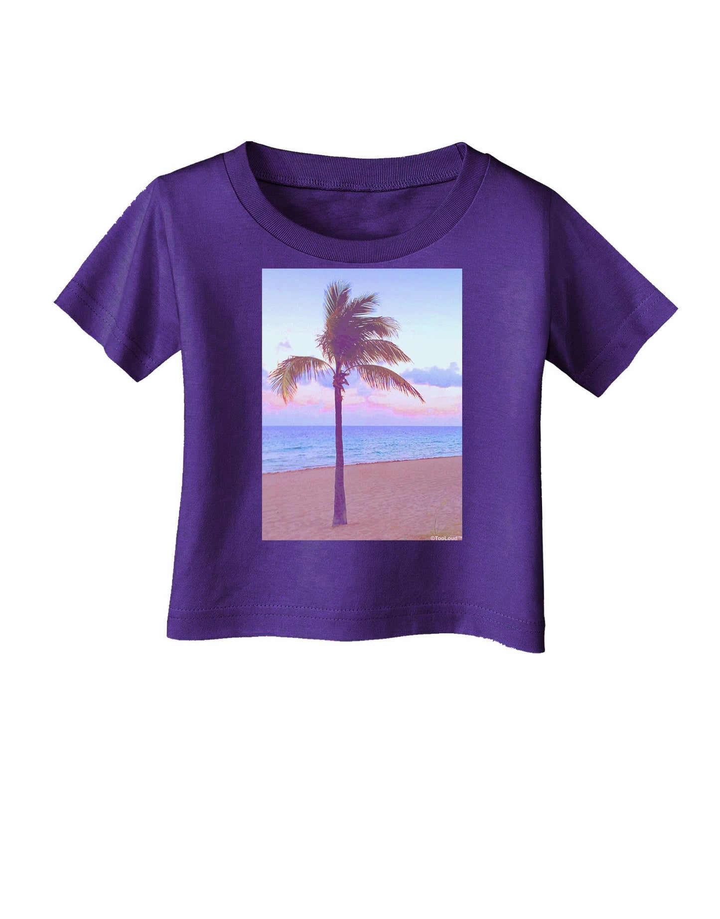 Palm Tree Beach Filter Infant T-Shirt Dark-Infant T-Shirt-TooLoud-Purple-06-Months-Davson Sales