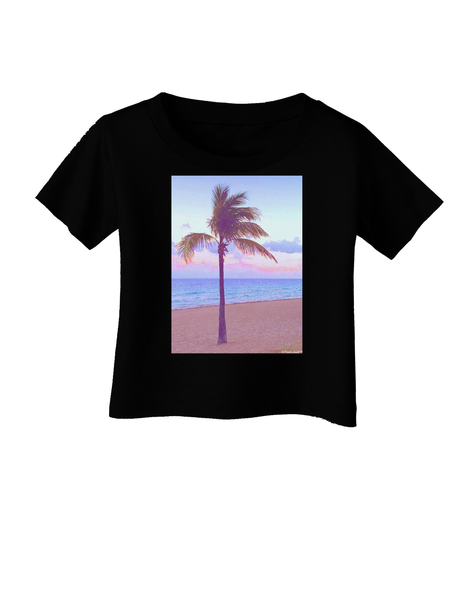 Palm Tree Beach Filter Infant T-Shirt Dark-Infant T-Shirt-TooLoud-Black-06-Months-Davson Sales