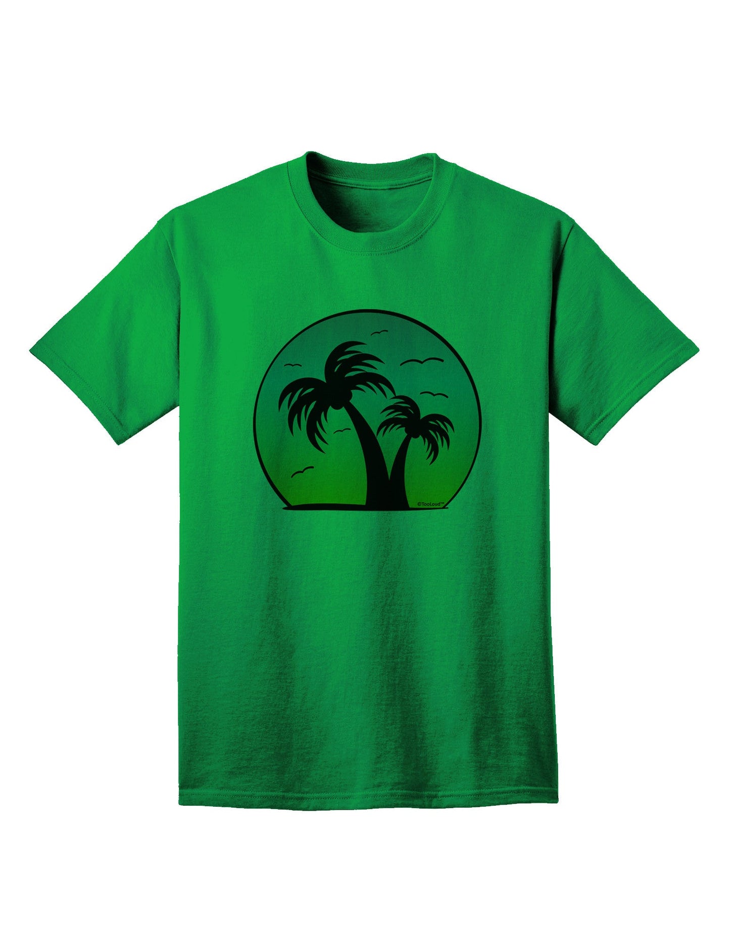 Palm Trees Silhouette - Beach Sunset Design Adult T-Shirt-Mens T-Shirt-TooLoud-Kelly-Green-Small-Davson Sales