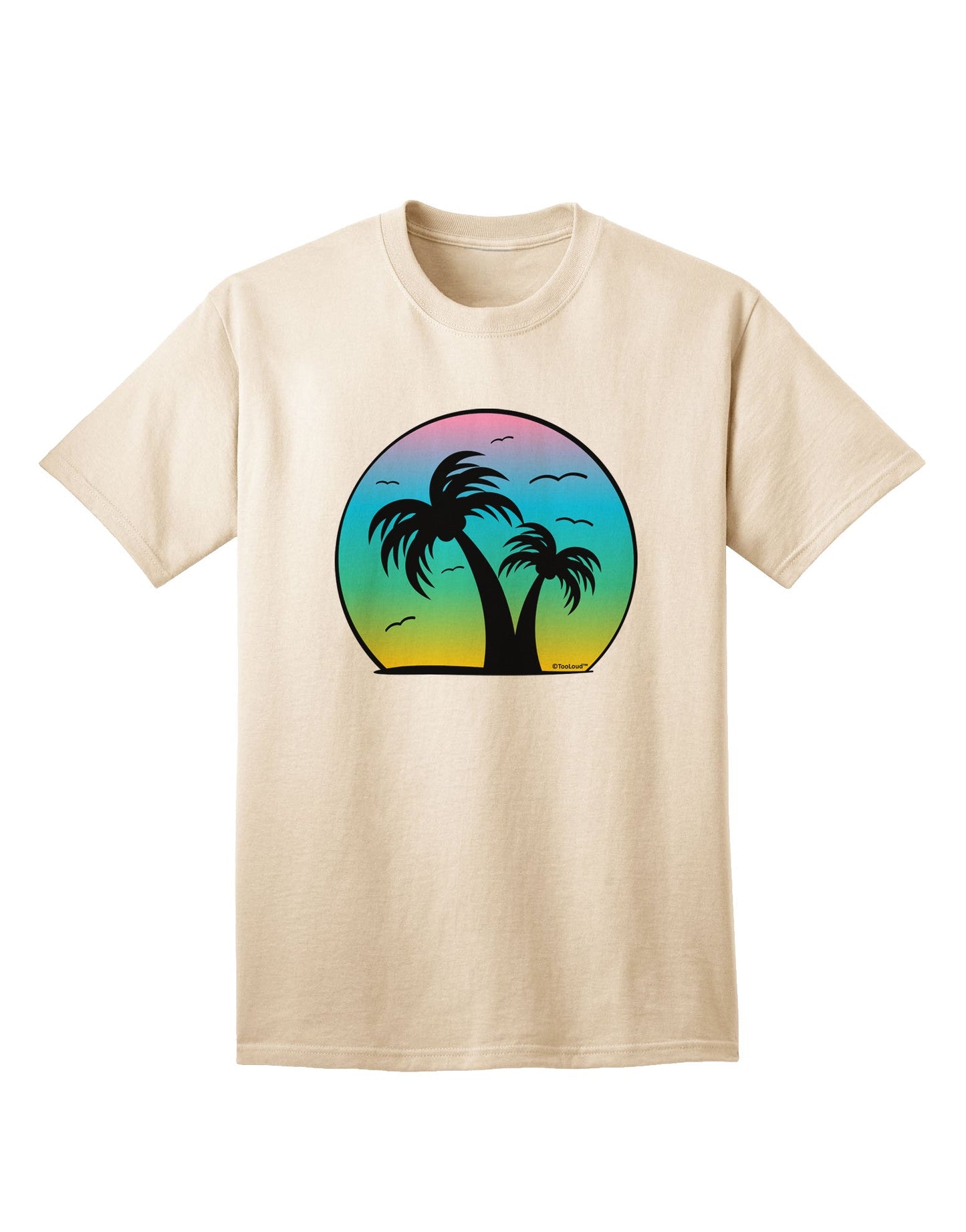 Palm Trees Silhouette - Beach Sunset Design Adult T-Shirt-Mens T-Shirt-TooLoud-Natural-Small-Davson Sales