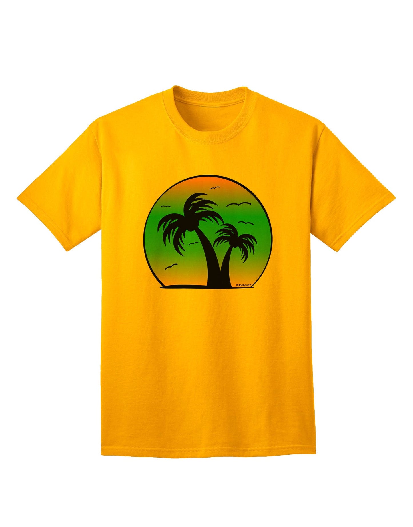 Palm Trees Silhouette - Beach Sunset Design Adult T-Shirt-Mens T-Shirt-TooLoud-Gold-Small-Davson Sales