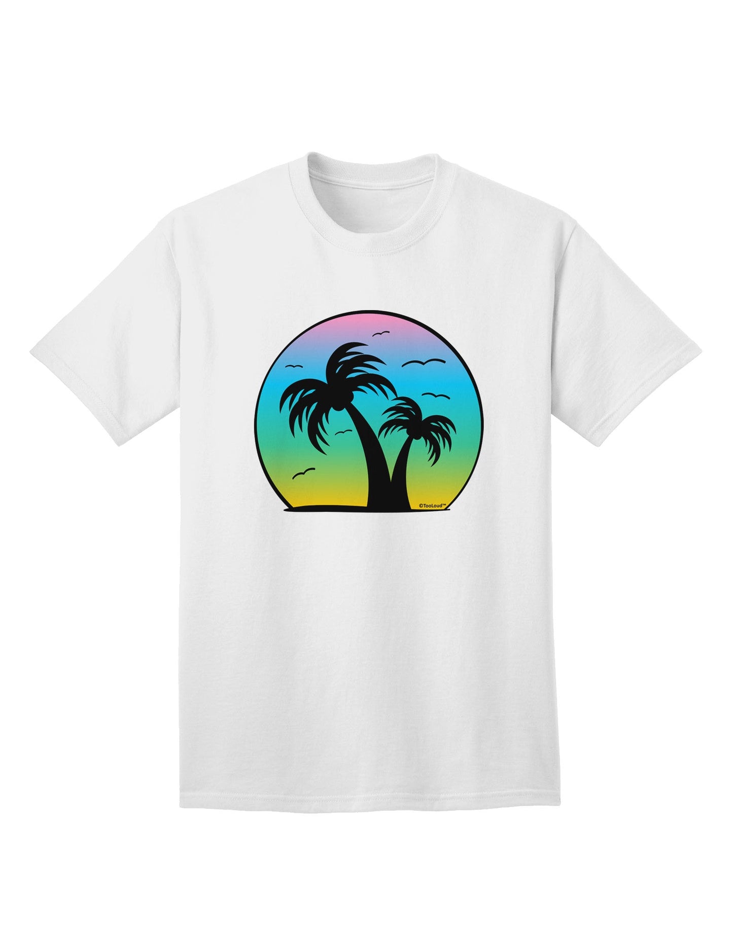 Palm Trees Silhouette - Beach Sunset Design Adult T-Shirt-Mens T-Shirt-TooLoud-White-Small-Davson Sales