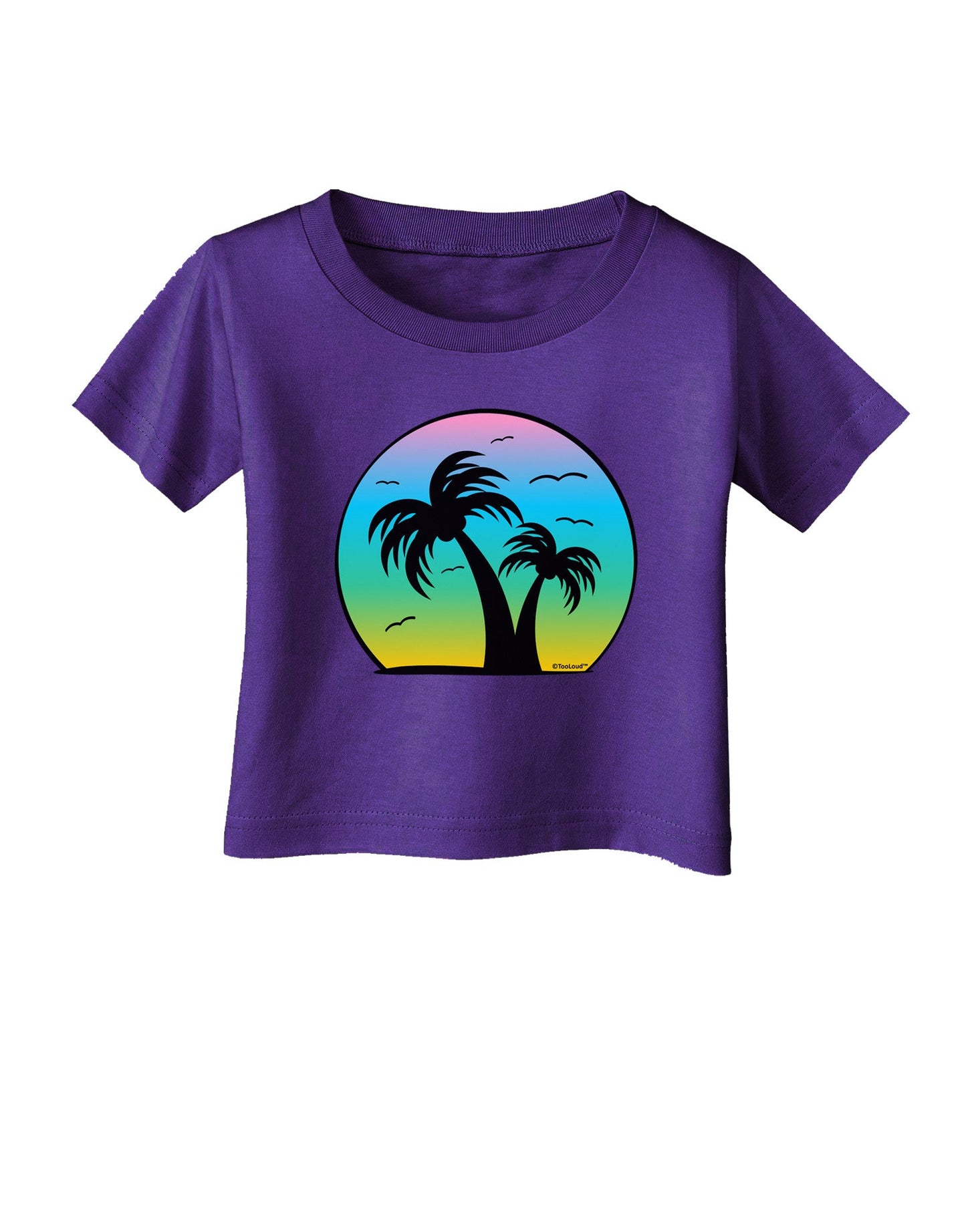 Palm Trees Silhouette - Beach Sunset Design Infant T-Shirt Dark-Infant T-Shirt-TooLoud-Purple-06-Months-Davson Sales